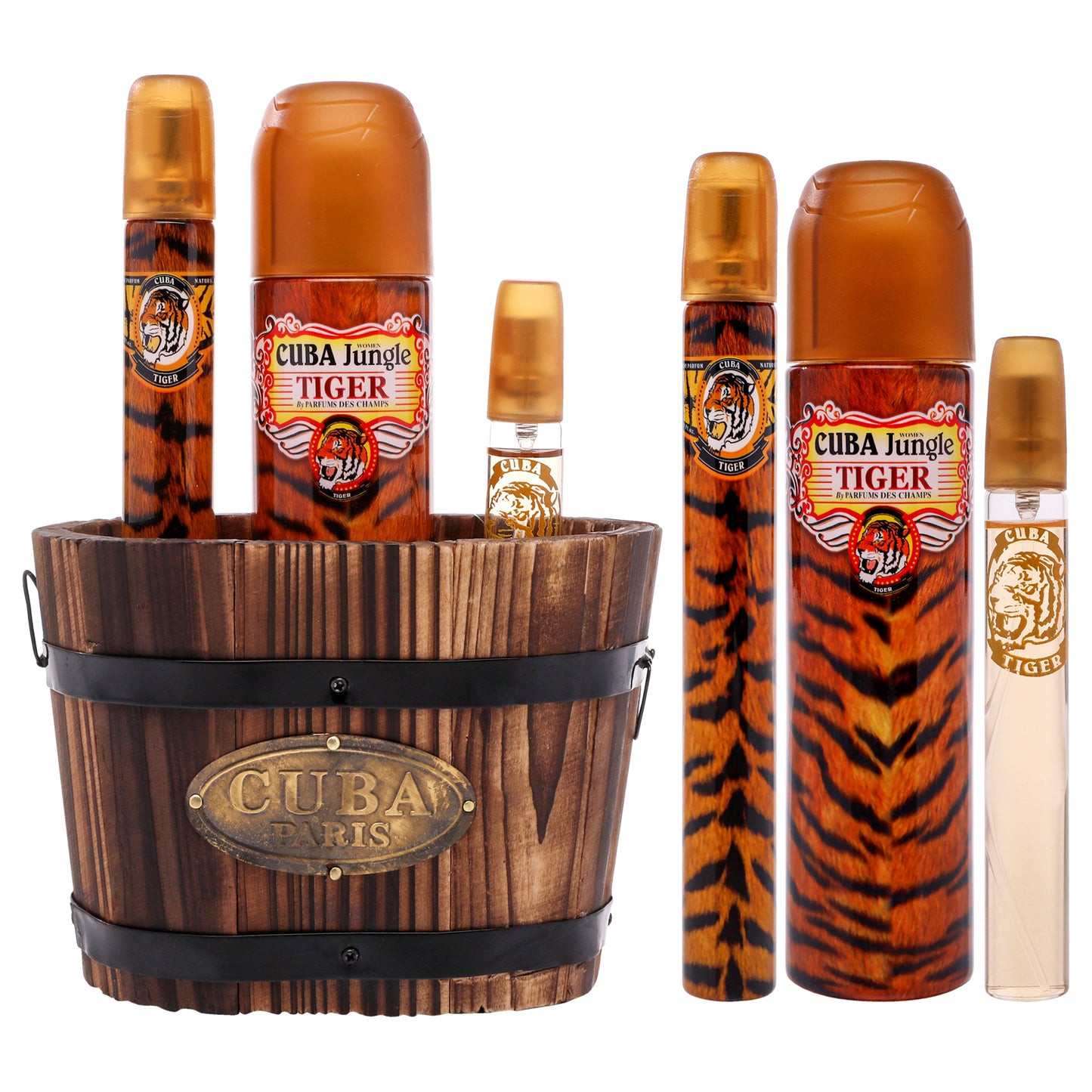 Cuba Jungle Tiger by Cuba for Women - 3 Pc Gift Set 3.3oz EDP Spray, 1.17oz EDP Spray, 0.5oz EDP Spray