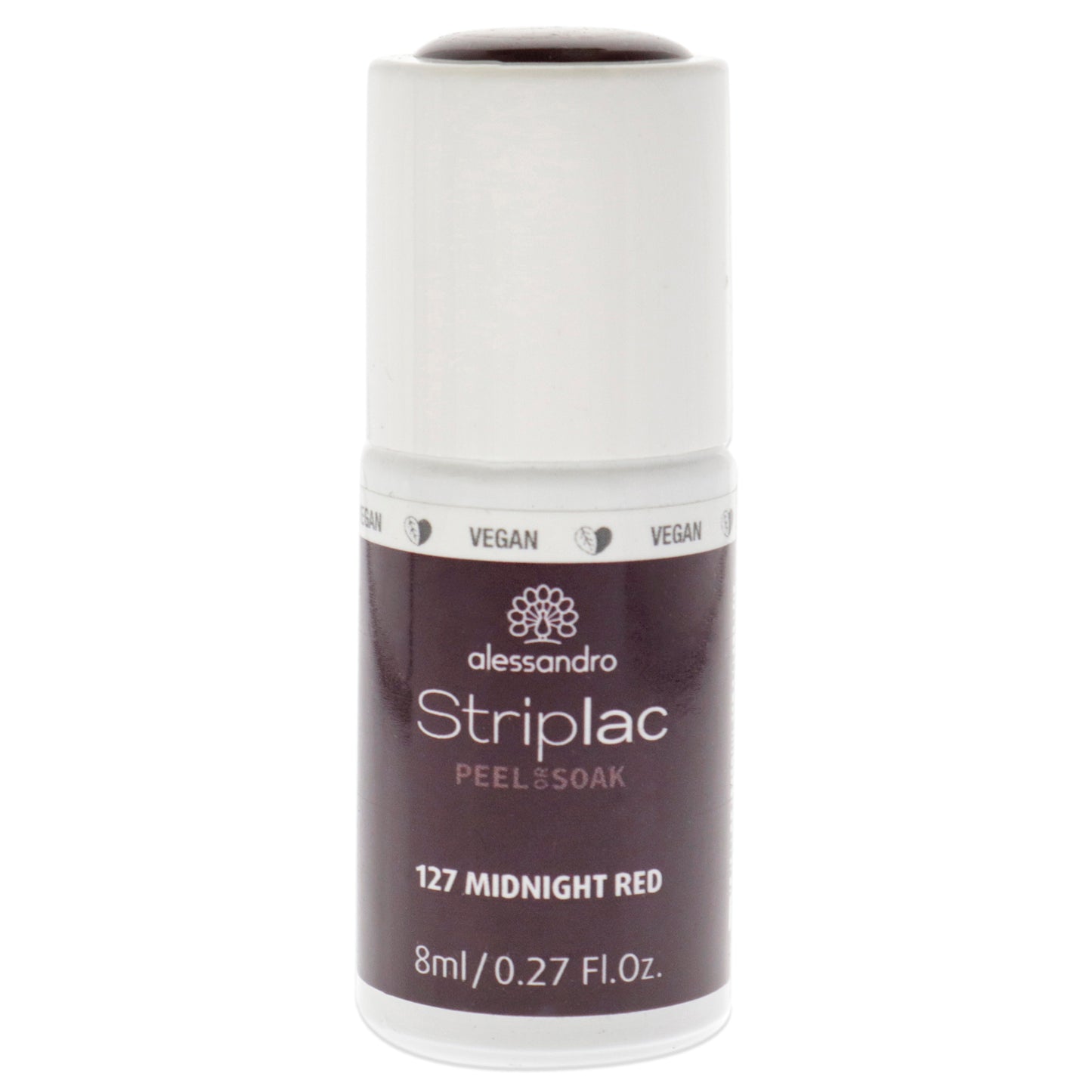 Striplac Peel or Soak - 127 Midnight Red by Alessandro for Women 0.27 oz Nail Polish
