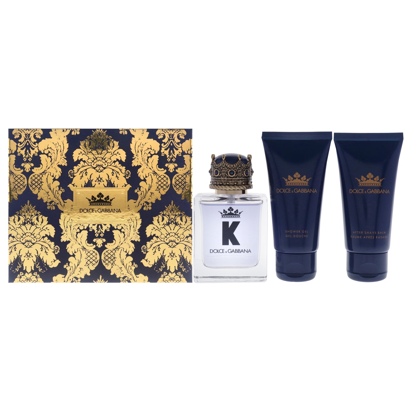 K by Dolce and Gabbana for Men - 3 Pc Gift Set 1.6oz EDT Spray, 1.6oz Shower Gel, 1.6oz After Shave Balm