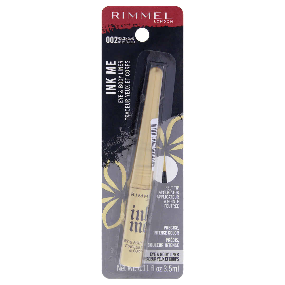 Ink Me Eyes and Body - 002 Gold by Rimmel London for Women - 0.11 oz Eyeliner
