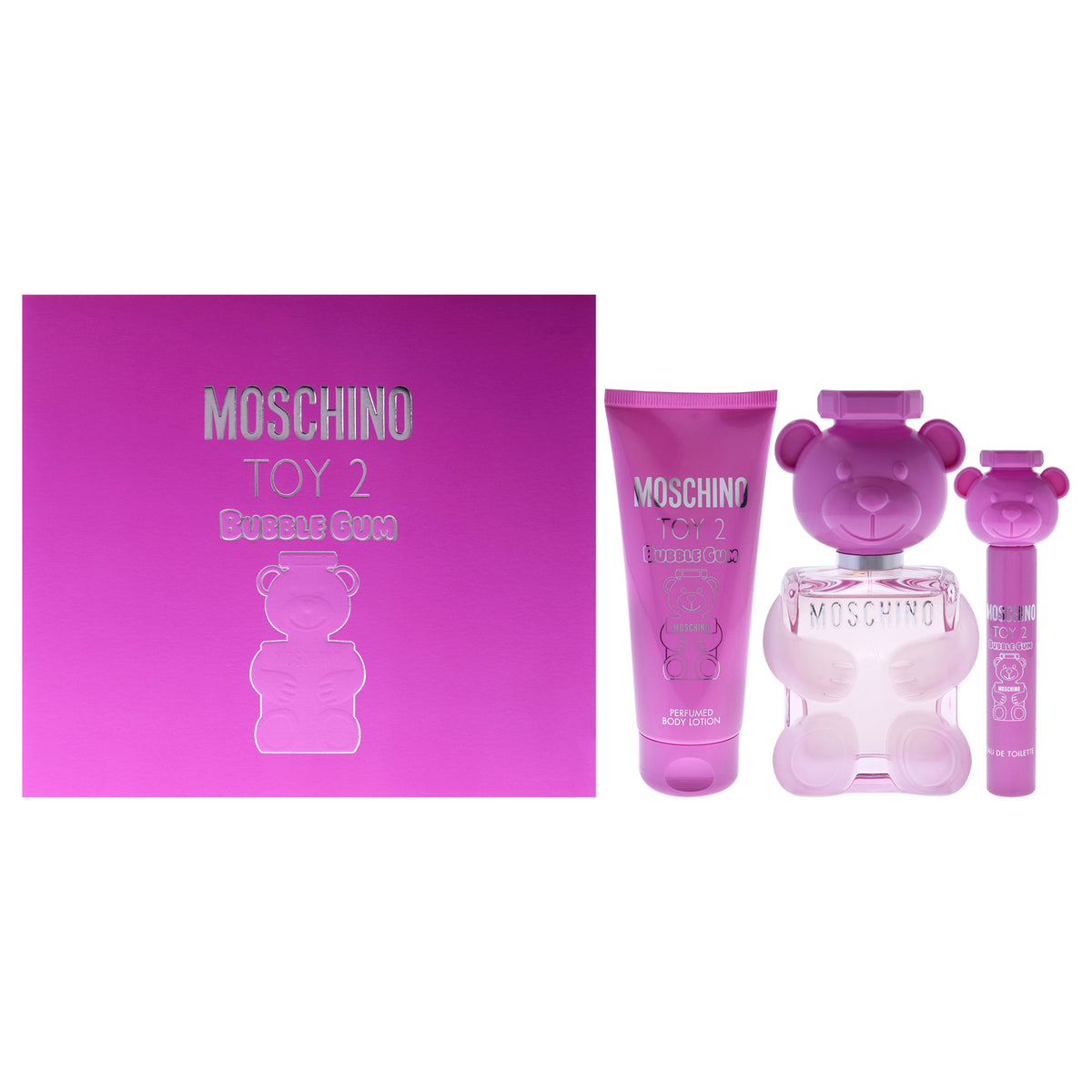 Moschino Toy 2 Bubble Gum by Moschino for Women - 3 Pc Gift Set 3.4oz EDT Spray, 0.34oz EDT Spray, 3.4oz Body Lotion