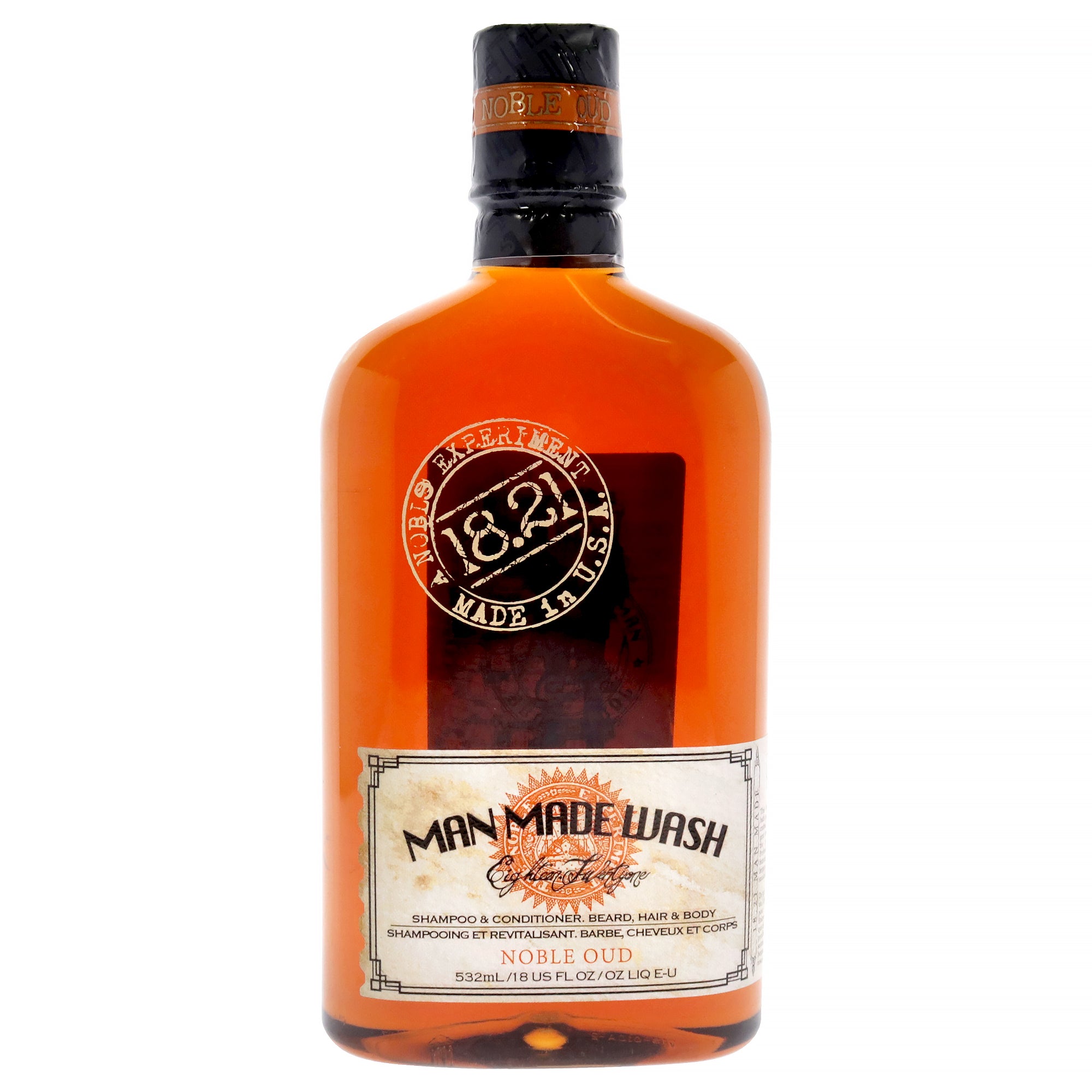Man Made Wash - Noble Oud by 18.21 Man Made for Men - 18 oz 3-In-1 Shampoo, Conditioner and Body Wash