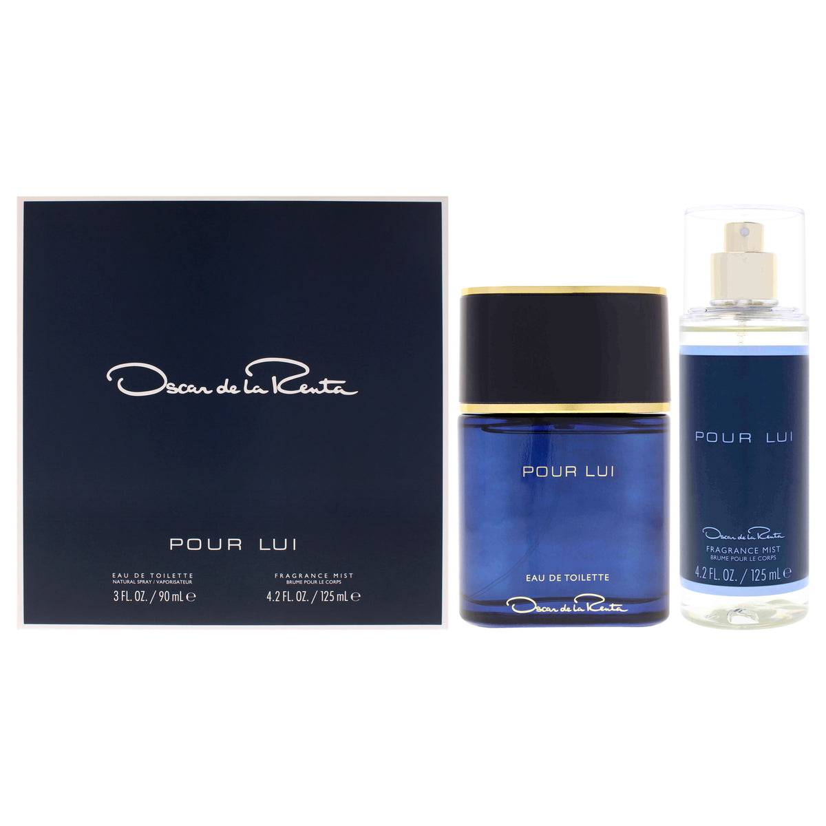 Oscar Pour Lui by Oscar De La Renta for Men - 2 Pc Gift Set 3oz EDT Spray, 4.2oz Fragrance Mist