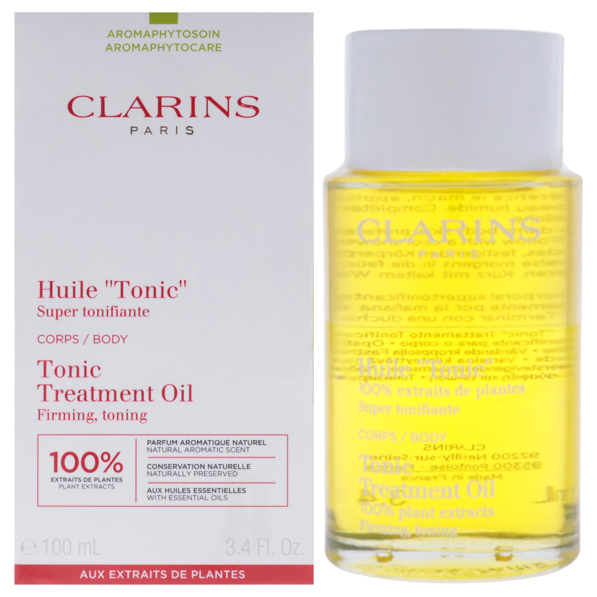 Body Treatment Oil Tonic by Clarins for Unisex - 3.4 oz Treatment (Unboxed)