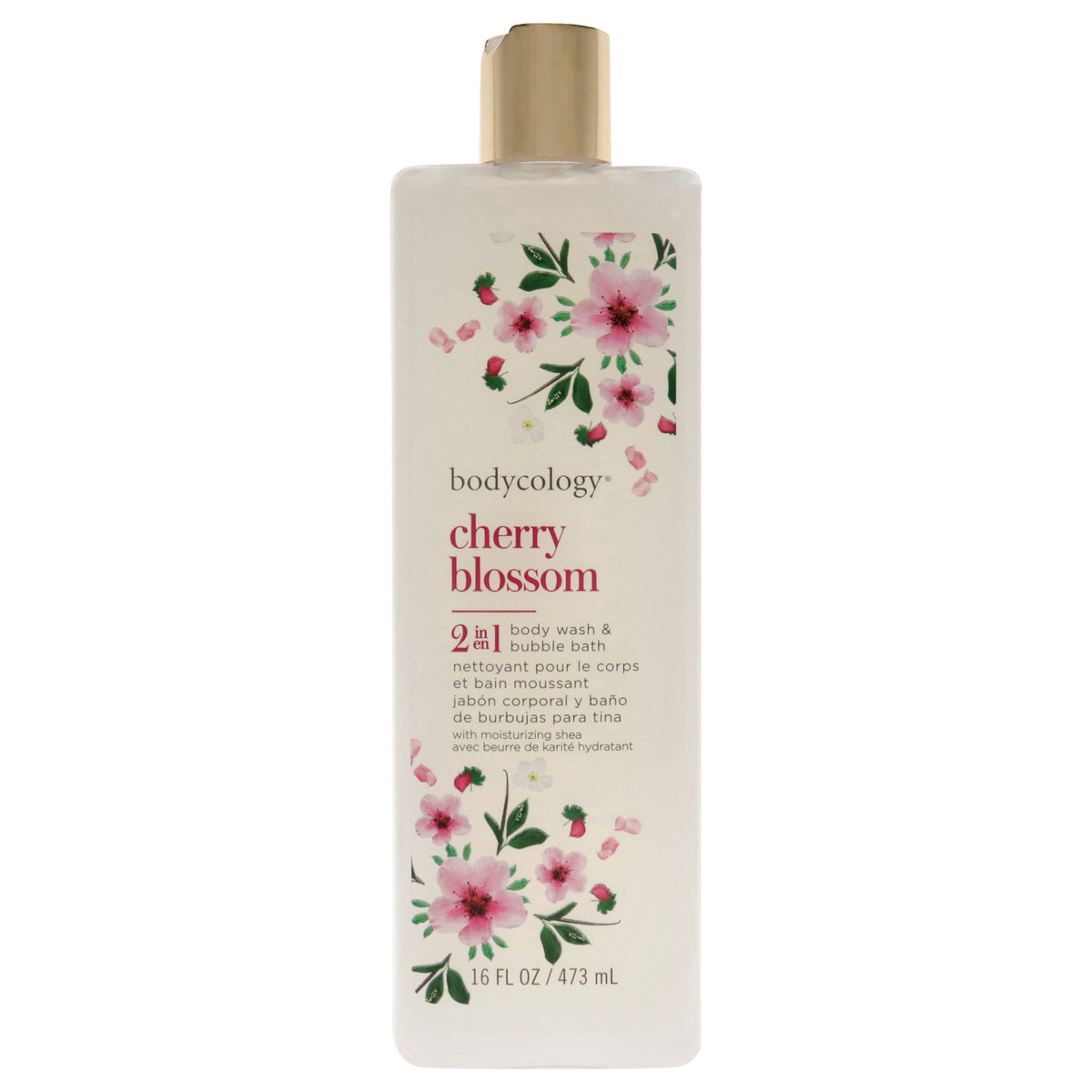 2 in 1 Body Wash and Bubble Bath - Cherry Blossom by Bodycology for Women - 16 oz Body Wash