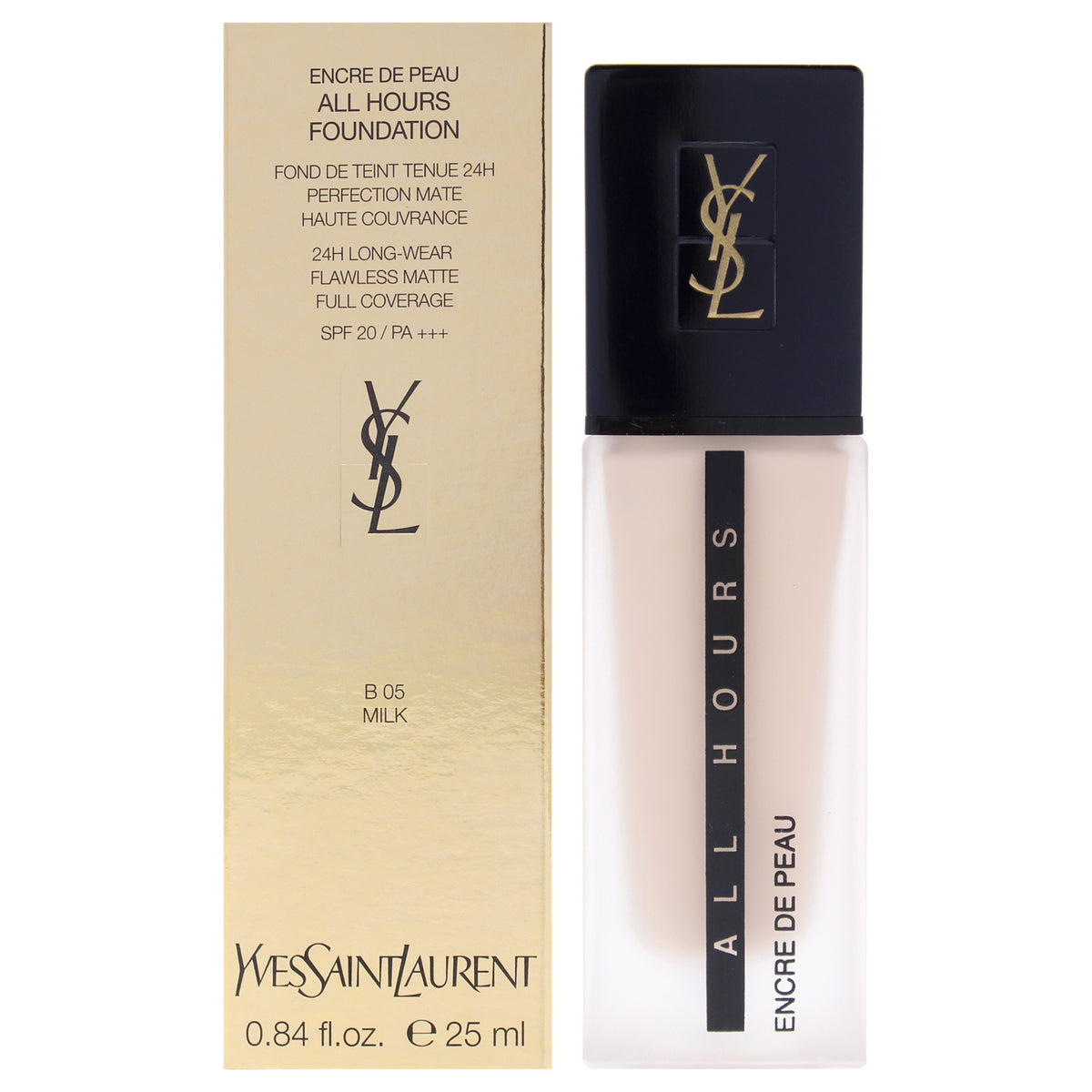 All Hours Foundation SPF 20 PA Plus - B05 Milk by Yves Saint Laurent for Women - 0.84 oz Foundation