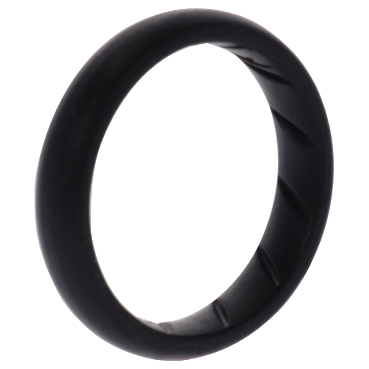 Silicone Wedding Ring - Dome Solid BR Comfort Fit - Basic-Black by ROQ for Women - 11 mm Ring