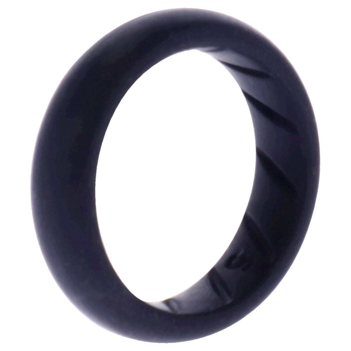 Silicone Wedding Ring - Dome Solid BR Comfort Fit - Basic-Black by ROQ for Women - 5 mm Ring