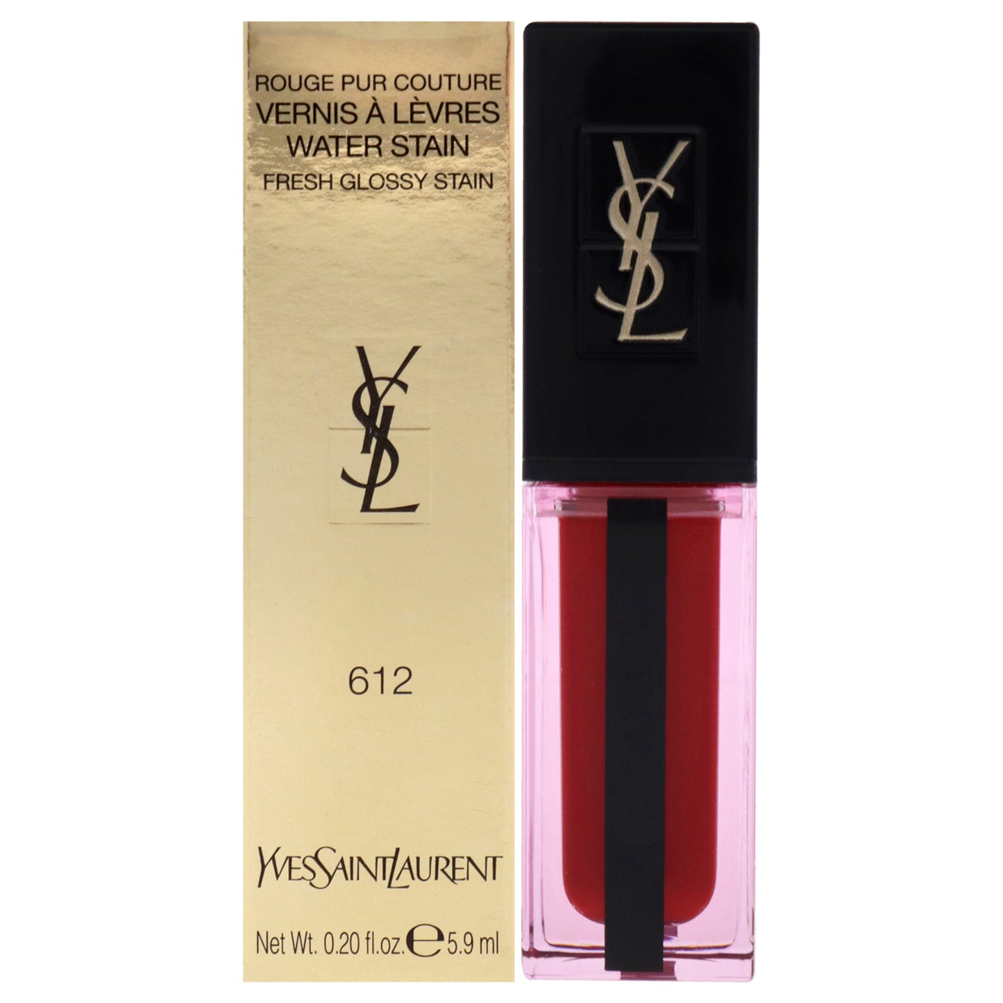 Rouge Pur Couture Vernis A Levres Water Stain - 612 Rouge Deluge by Yves Saint Laurent for Women - 0.20 oz Lipstick