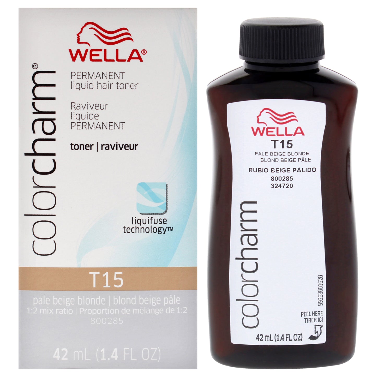 Color Charm Permanent Liquid Toner - T15 Pale Beige Blonde by Wella for Unisex - 1.4 oz Toner (Tester)