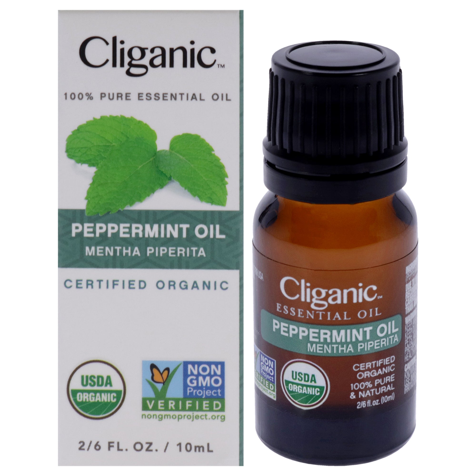 Organic Peppermint by Cliganic for Unisex - 0.33 oz Oil