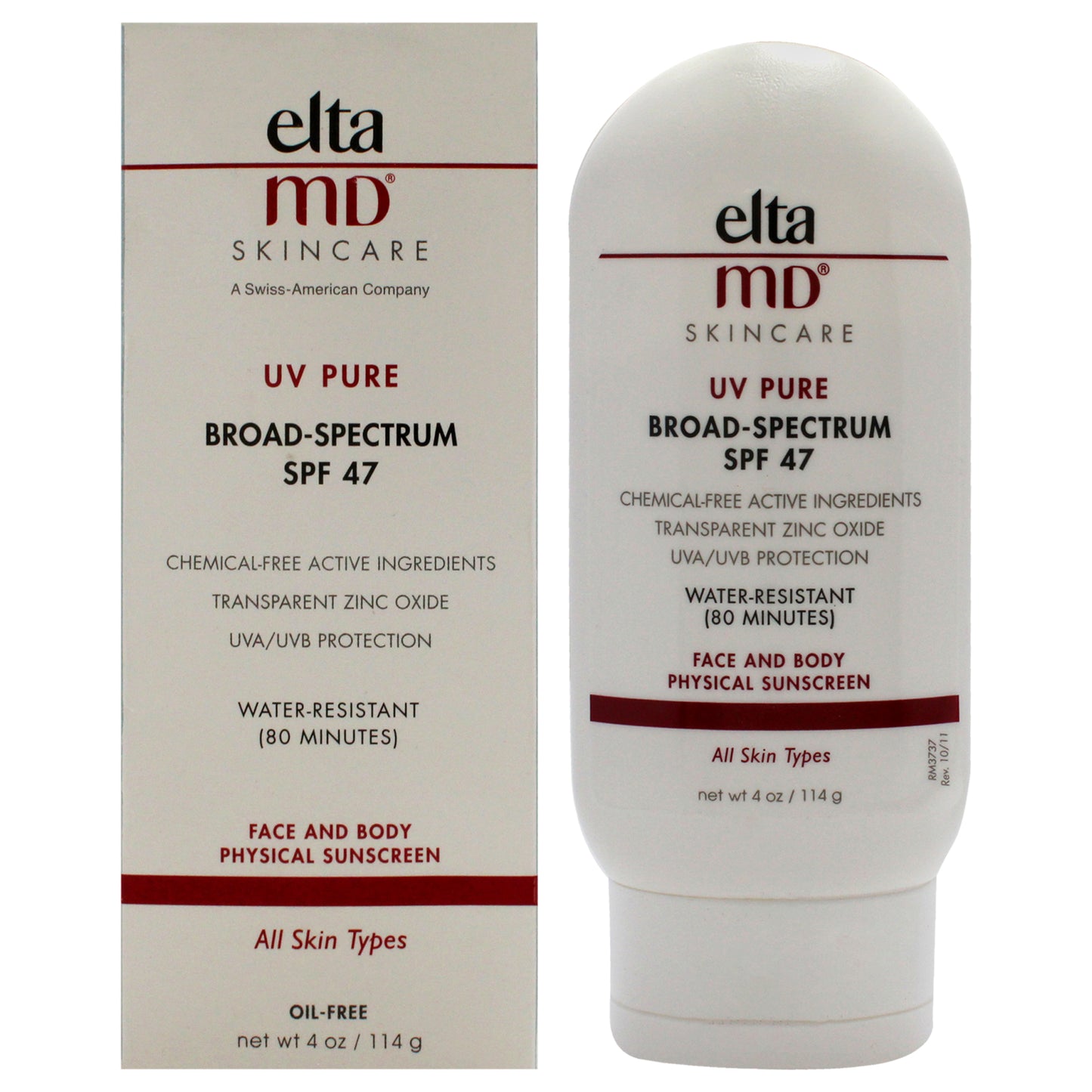 UV Pure Face and Body Physical Sunscreen SPF 47 by EltaMD for Unisex - 4 oz Sunscreen (Tester)