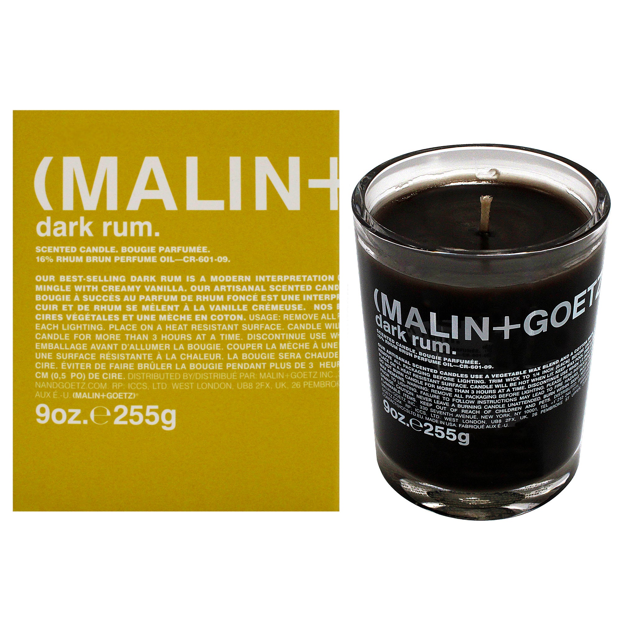 Scented Candle - Dark Rum by Malin + Goetz for Unisex - 9 oz Candle