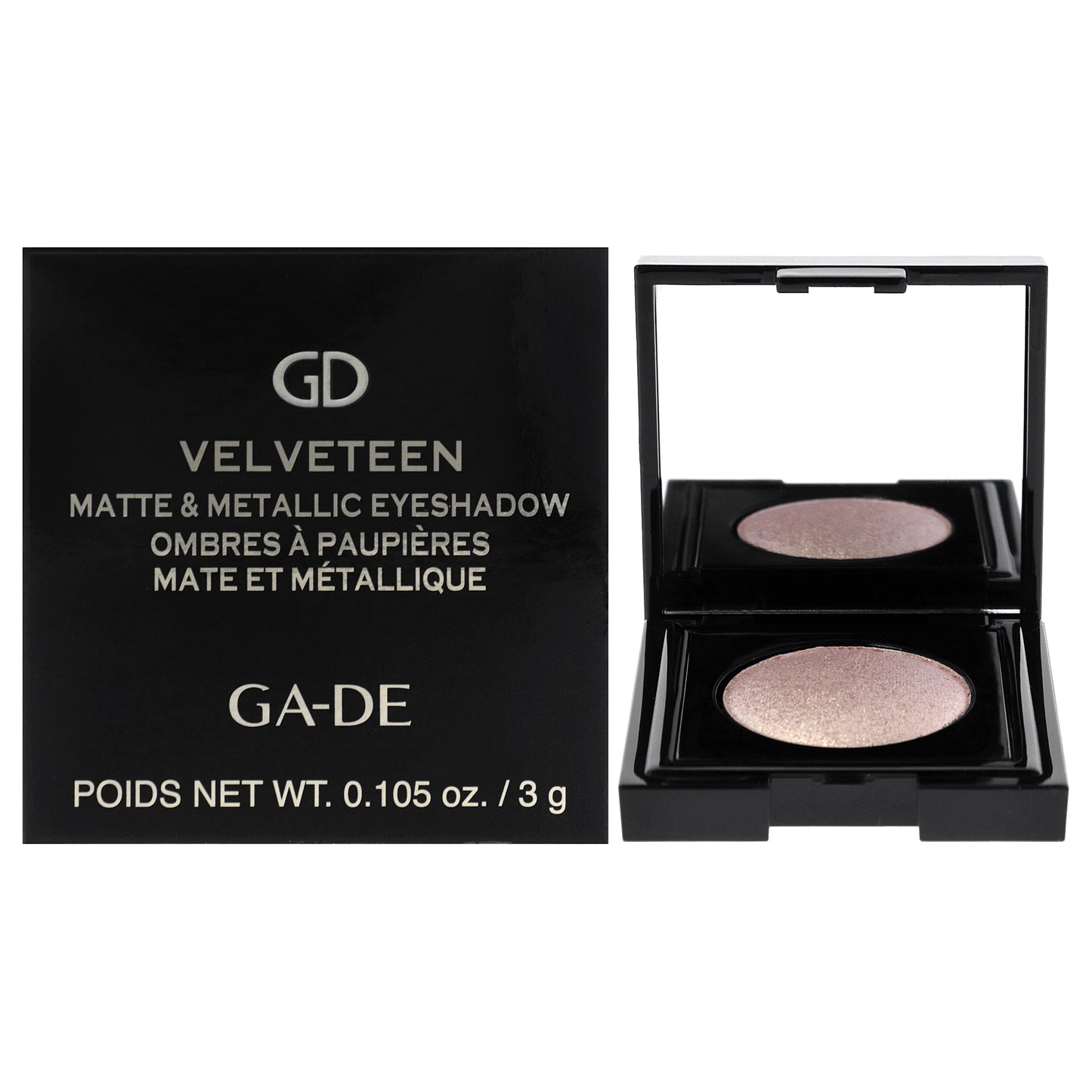 Velveteen Matte and Metallic Eyeshadow - 221 Gold Gleam by GA-DE for Women - 0.105 oz Eye Shadow