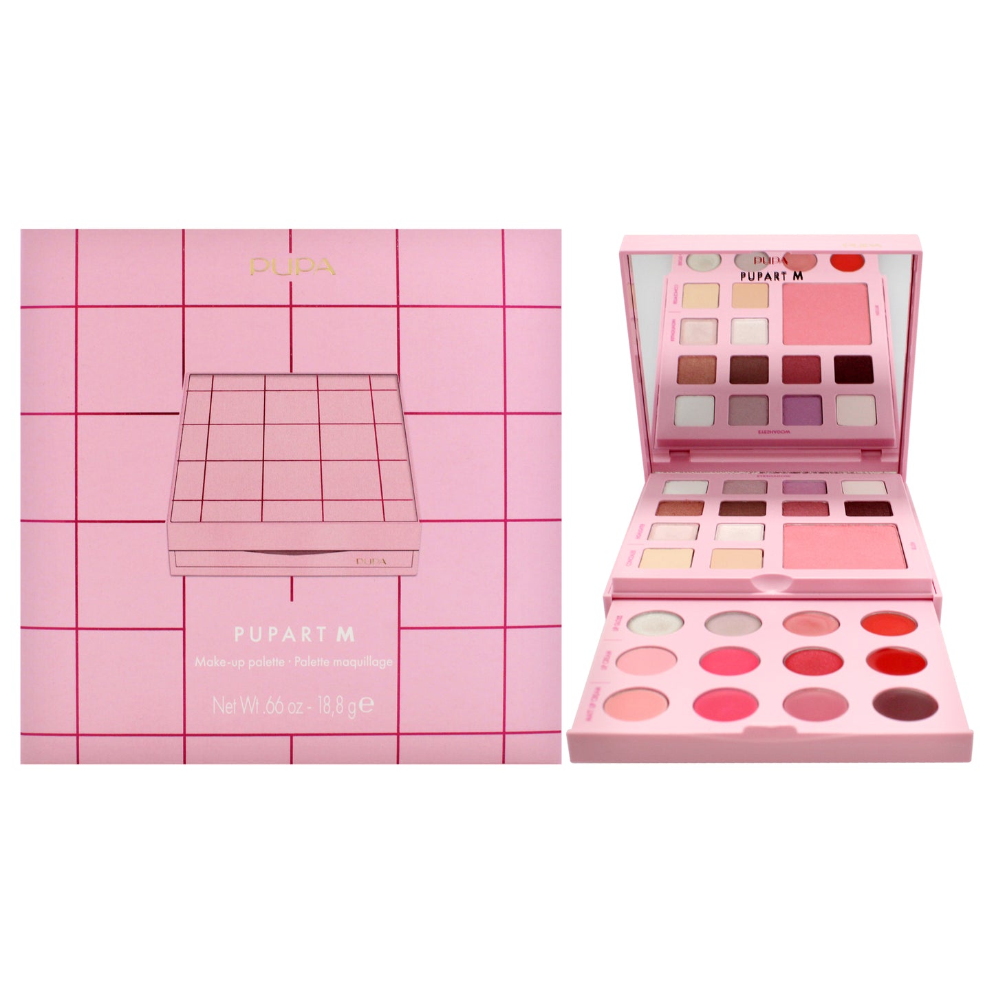 Pupart M Make-Up Palette - 002 Pink by Pupa Milano for Women - 0.66 oz Makeup