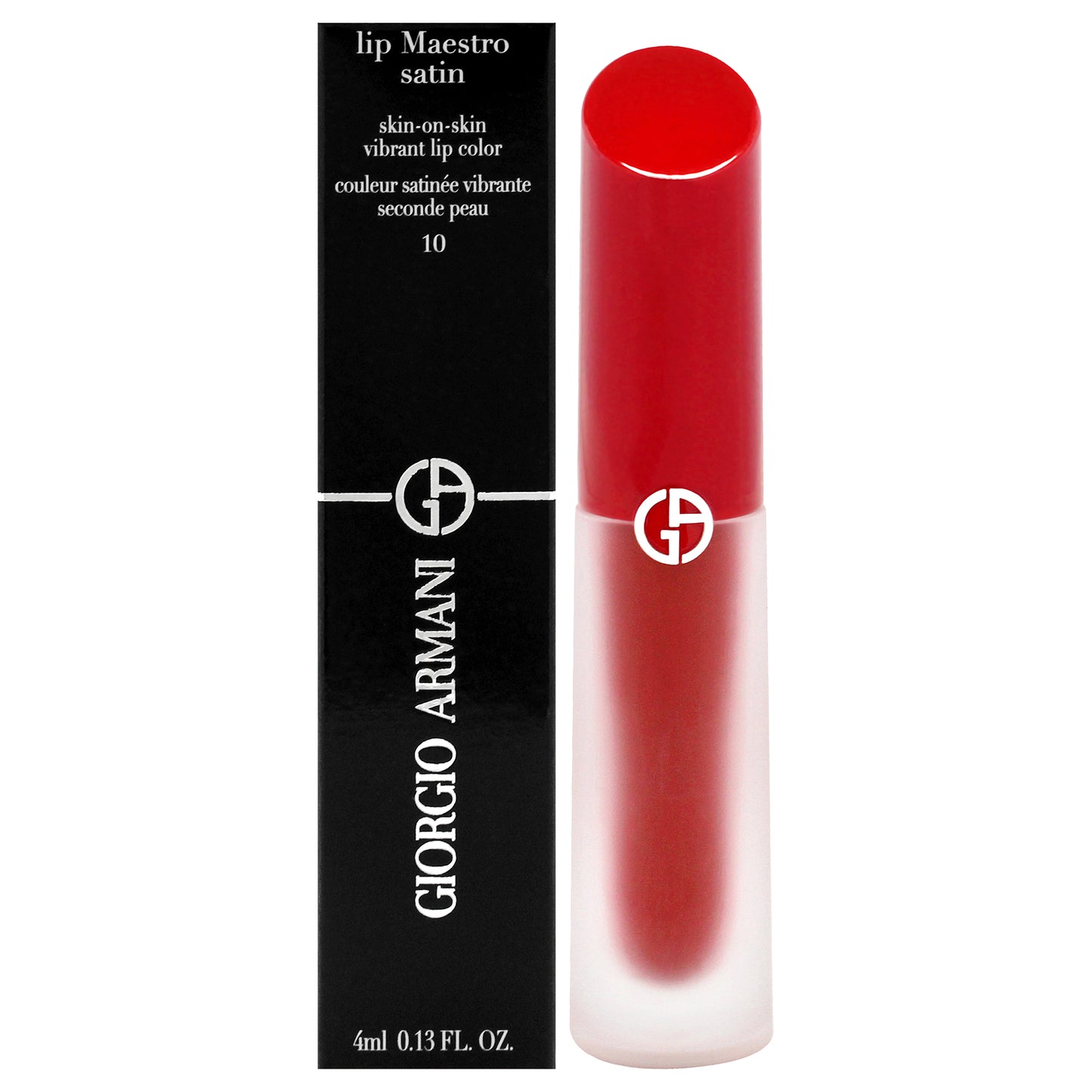 Lip Maestro Satin Long-Lasting Lipstick - 10 In Love by Giorgio Armani for Women - 0.13 oz Lipstick