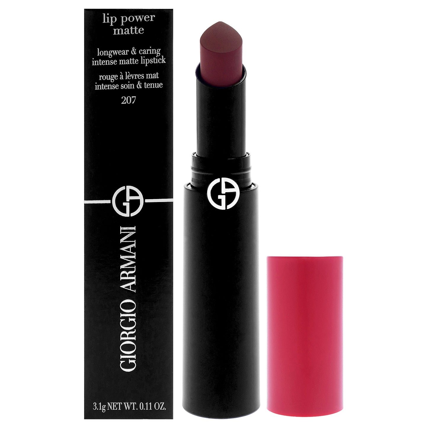 Lip Power Matte Longwear Lipstick - 207 Devoted by Giorgio Armani for Women - 0.11 oz Lipstick