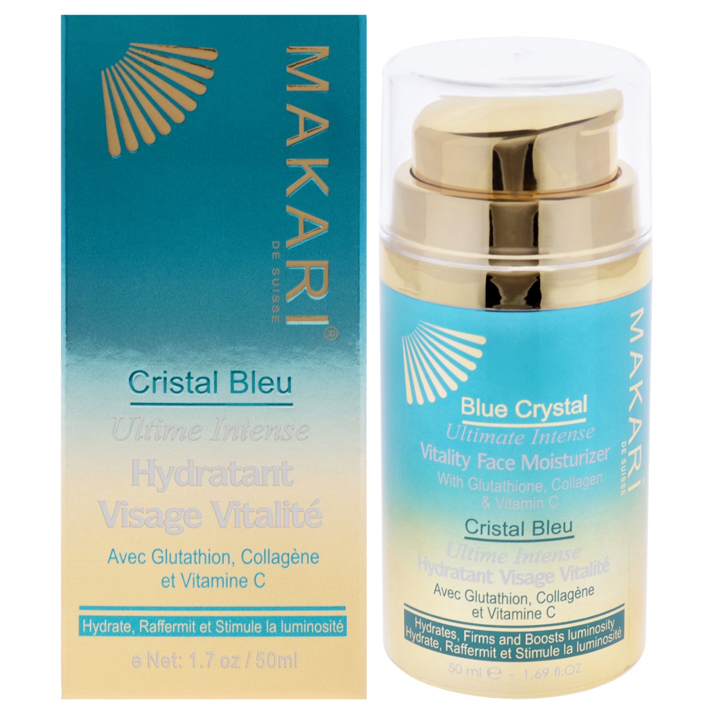 Blue Crystal Vitality Face Moisturizer Cream by Makari for Women - 1.7 oz Cream
