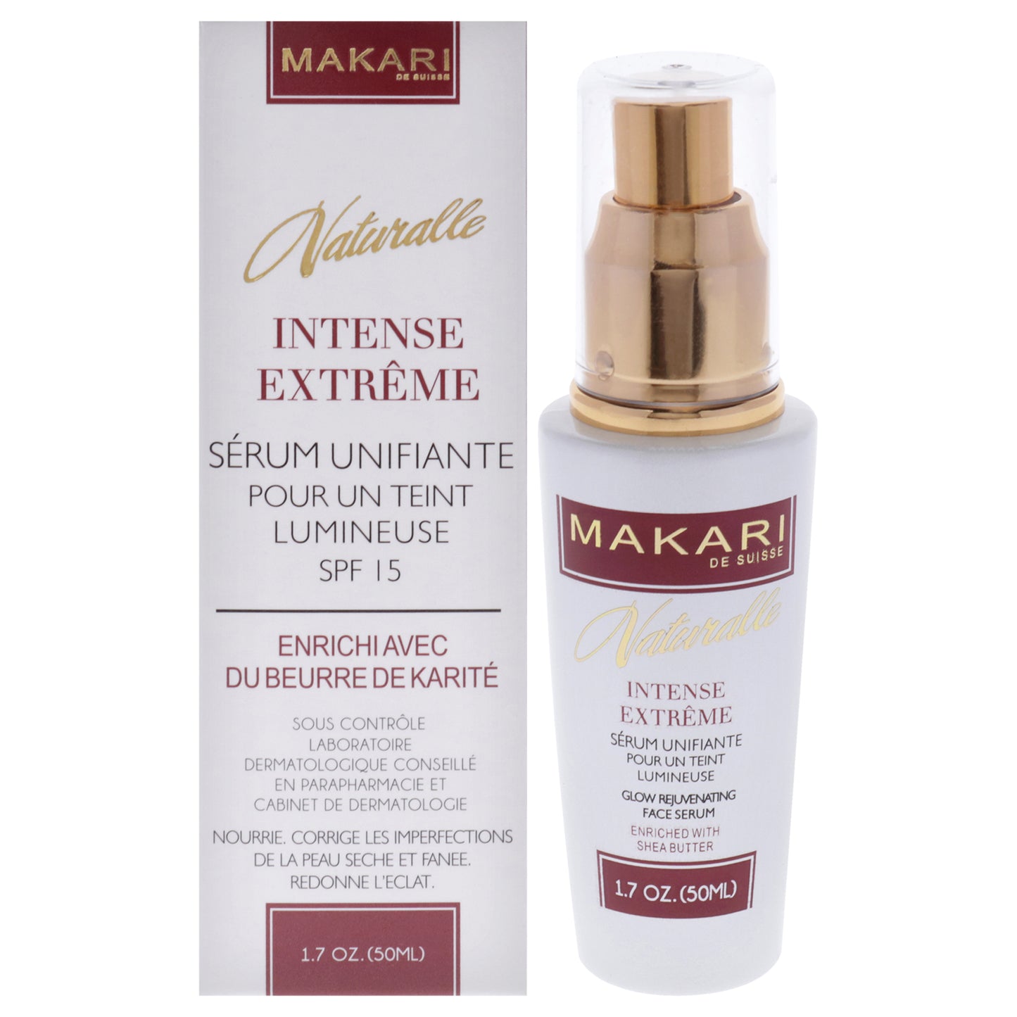 Intense Extreme Glow Rejuvenating Face Serum SPF 15 by Makari for Women - 1.7 oz Serum