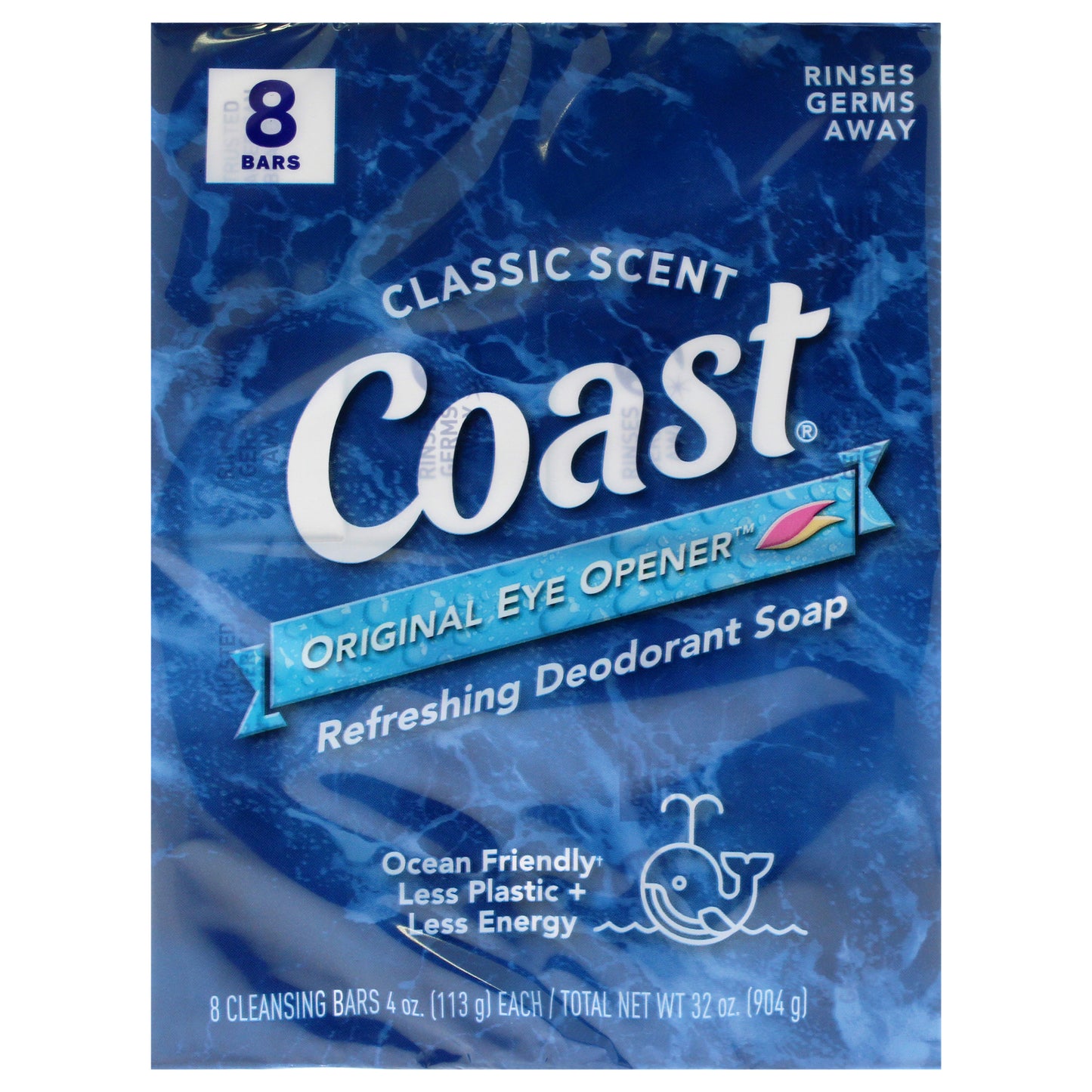 Refreshing Deodorant Soap - Classic Scent by Coast for Unisex - 8 x 4 oz Soap