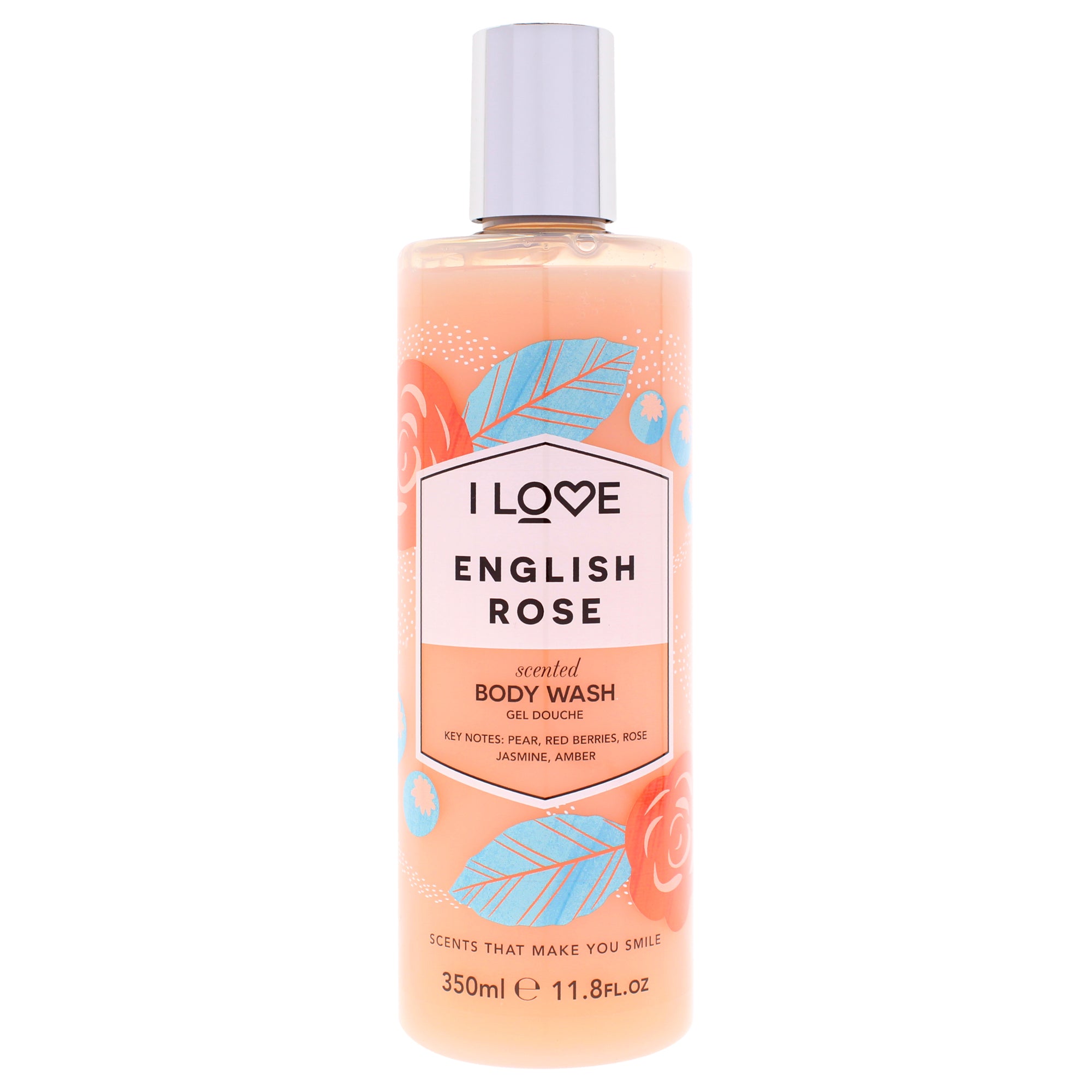 Scented Body Wash - English Rose by I Love Cosmetics for Women - 11.8 oz Body Wash