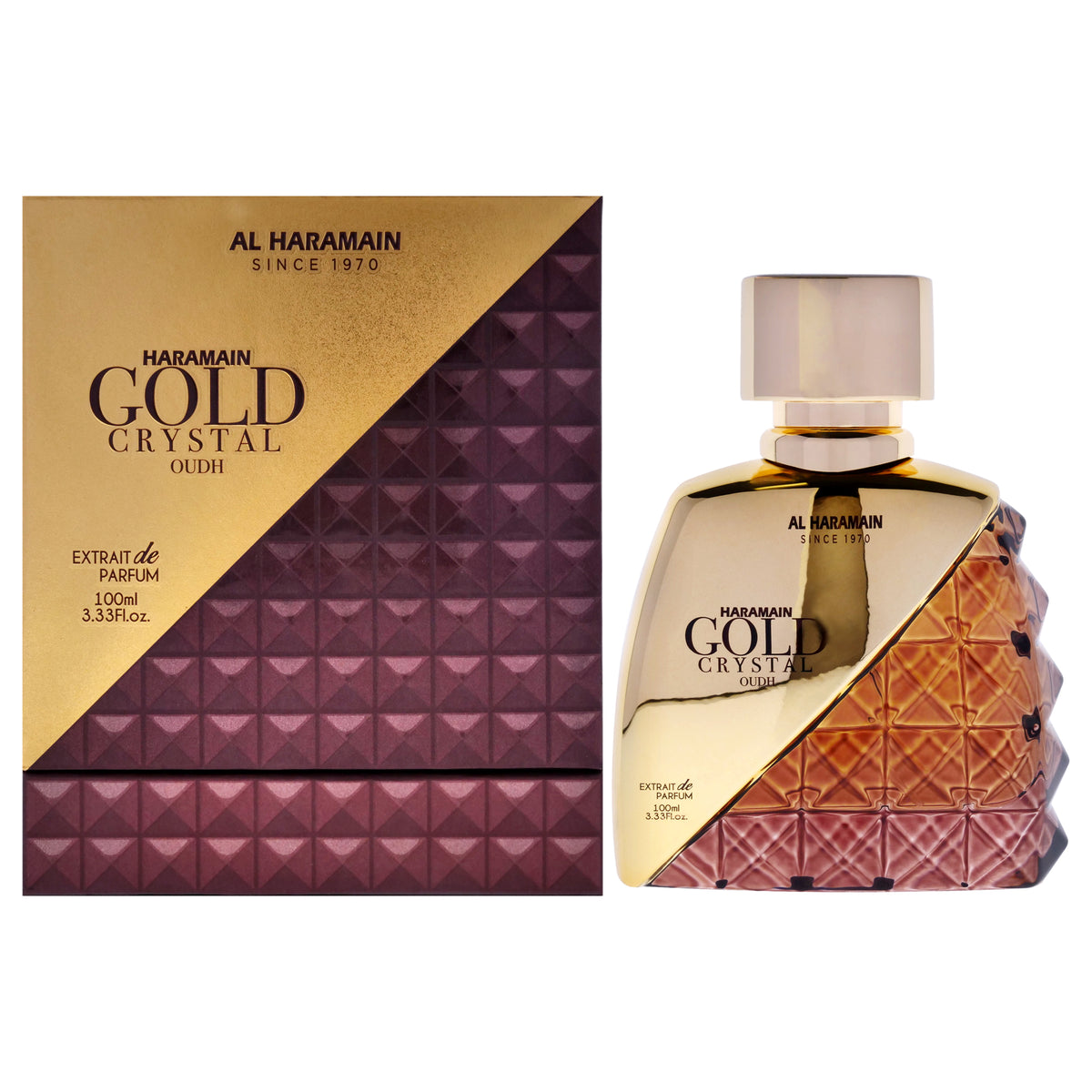 Gold Crystal - Oudh by Al Haramain for Unisex - 3.33 oz Extrait De Parfum Spray