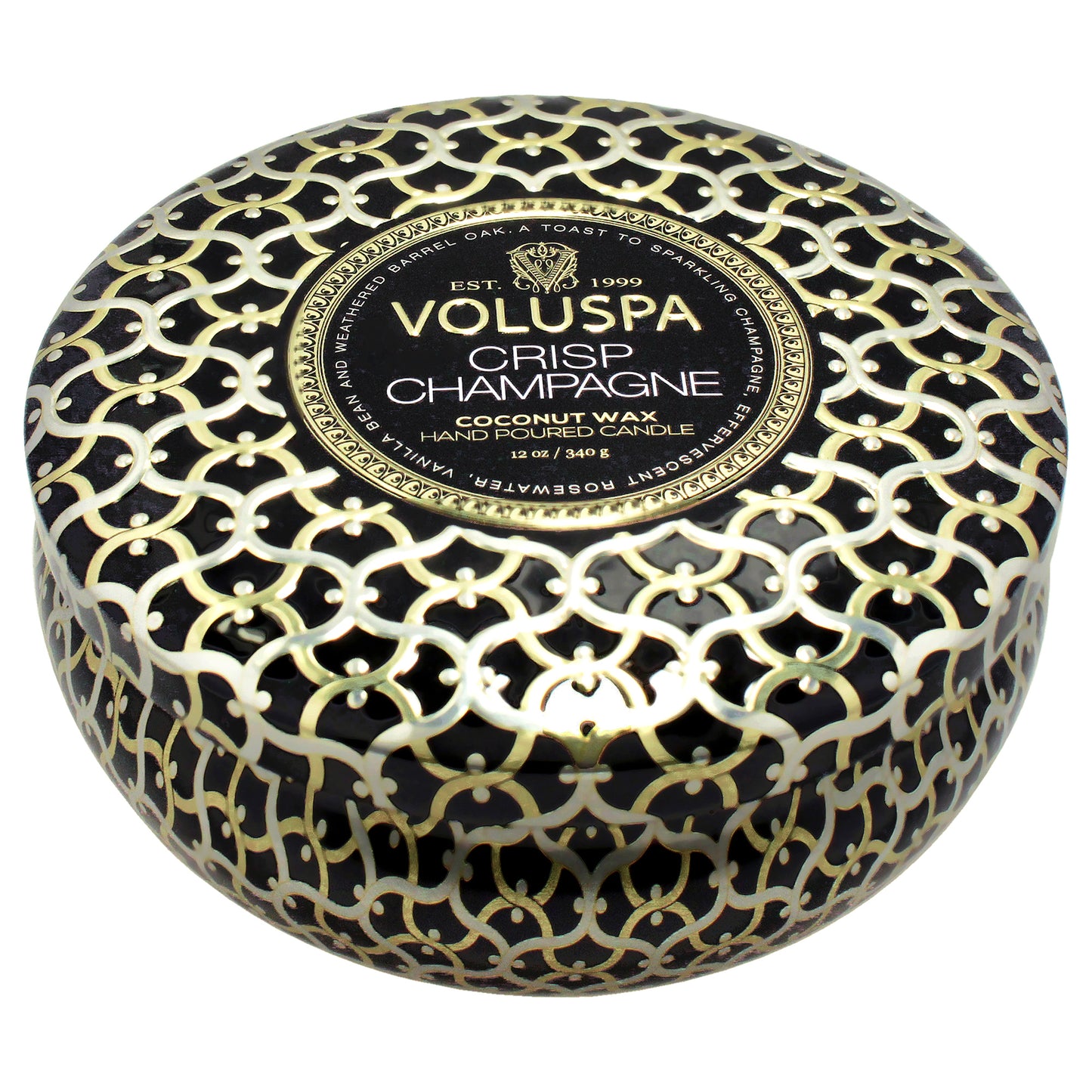 Maison Noir Collection 3 Wick Tin Candle - Crisp Champagne 12 oz Candle