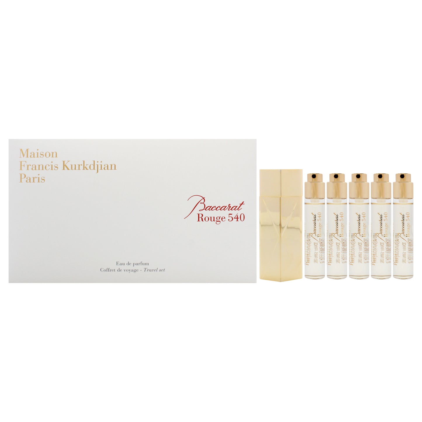 Baccarat Rouge 540 Travel Set 6 Pc Mini Gift Set 5 x 0.37oz EDP Spray (Refill)