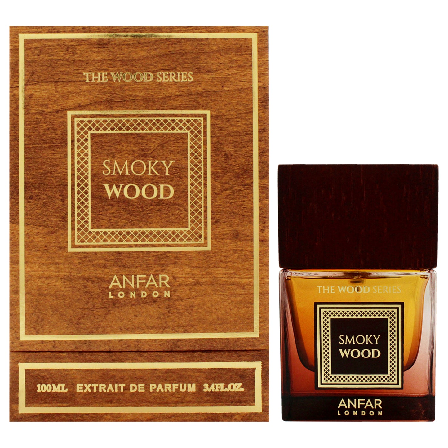 The Wood Series - Smoky Wood by Anfar for Men - 3.4 oz Extrait De Parfum Spray