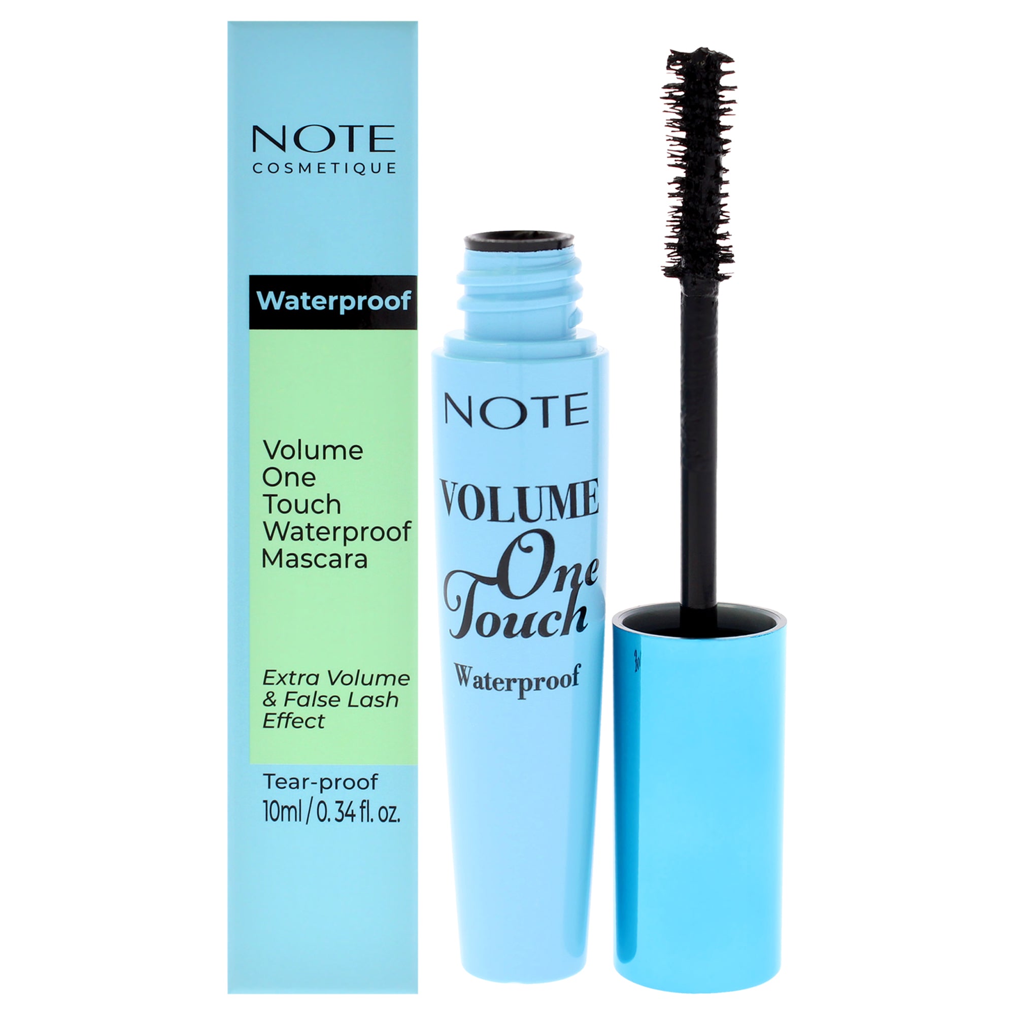 Volume One Touch Waterproof Mascara - 01 Black by Note Cosmetique for Women - 0.34 oz Mascara