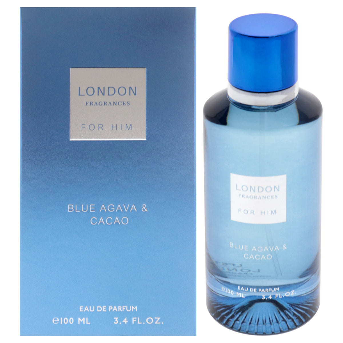 London Fragrances - Blue Agava Cacao by Fine Perfumery for Men - 3.4 oz EDP Spray