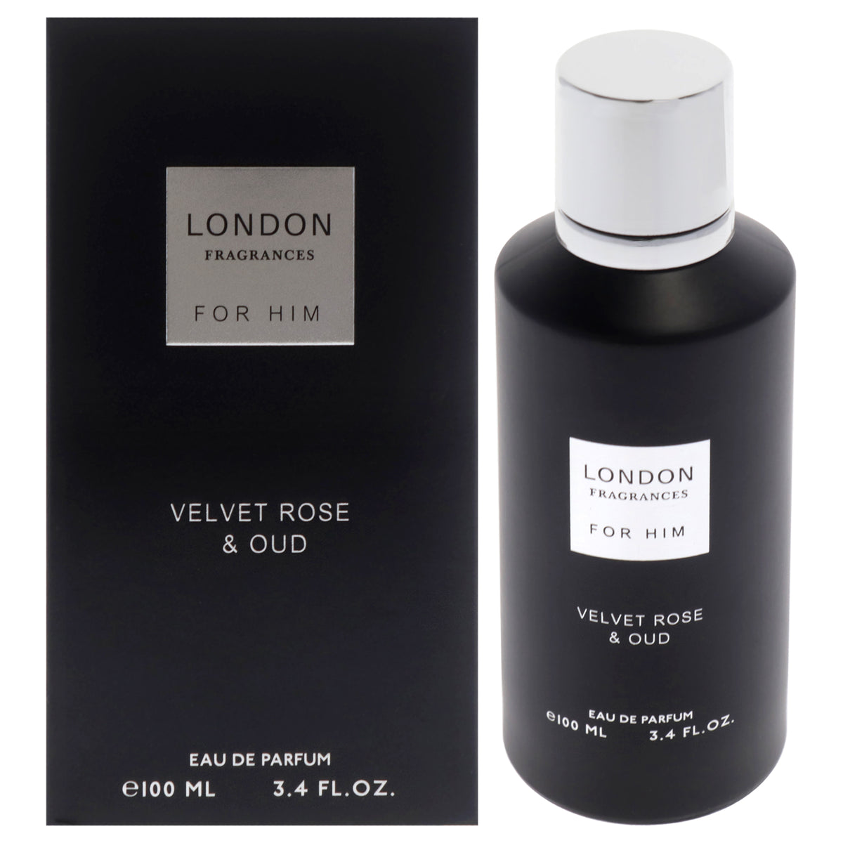 London Fragrances - Velvet Rose and Oud by Fine Perfumery for Men - 3.4 oz EDP Spray