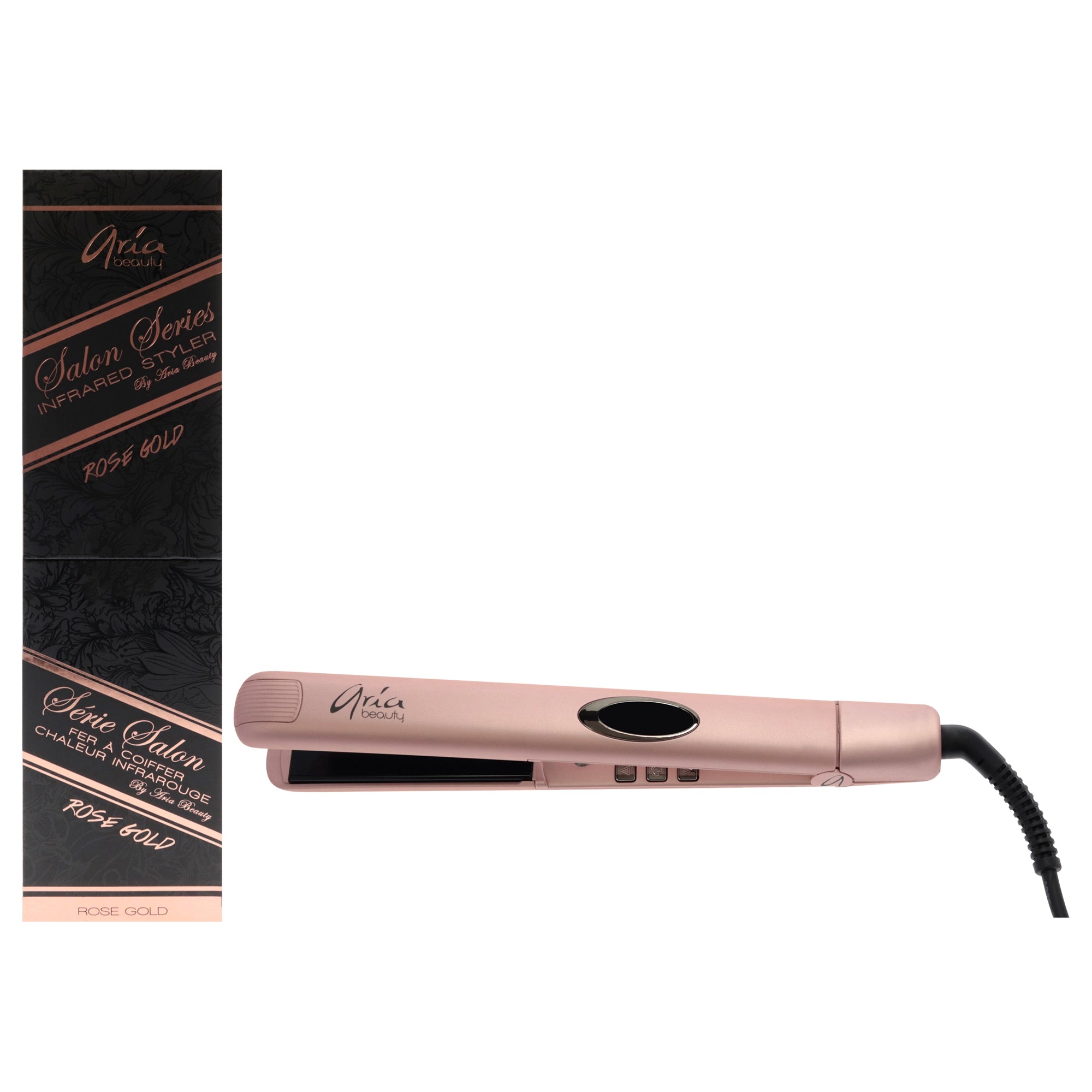 Infrared Hair Straightener - Rose Gold by Aria Beauty for Women - 1 Inch Flat Iron