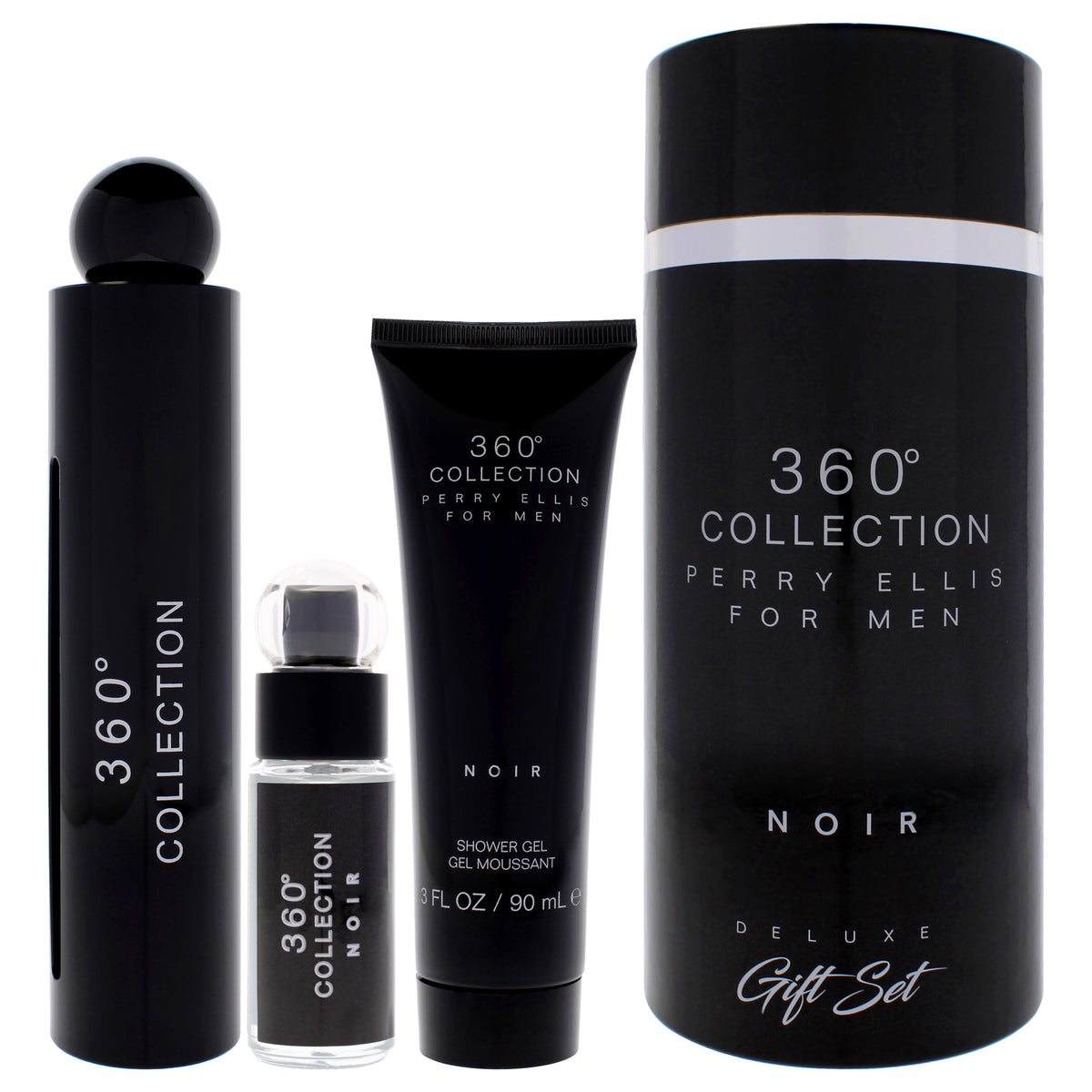 360 Black by Perry Ellis for Women - 3 Pc Gift Set 3.4oz EDP Spray, 0.25 EDP Spray (Mini), 3oz Shower Gel