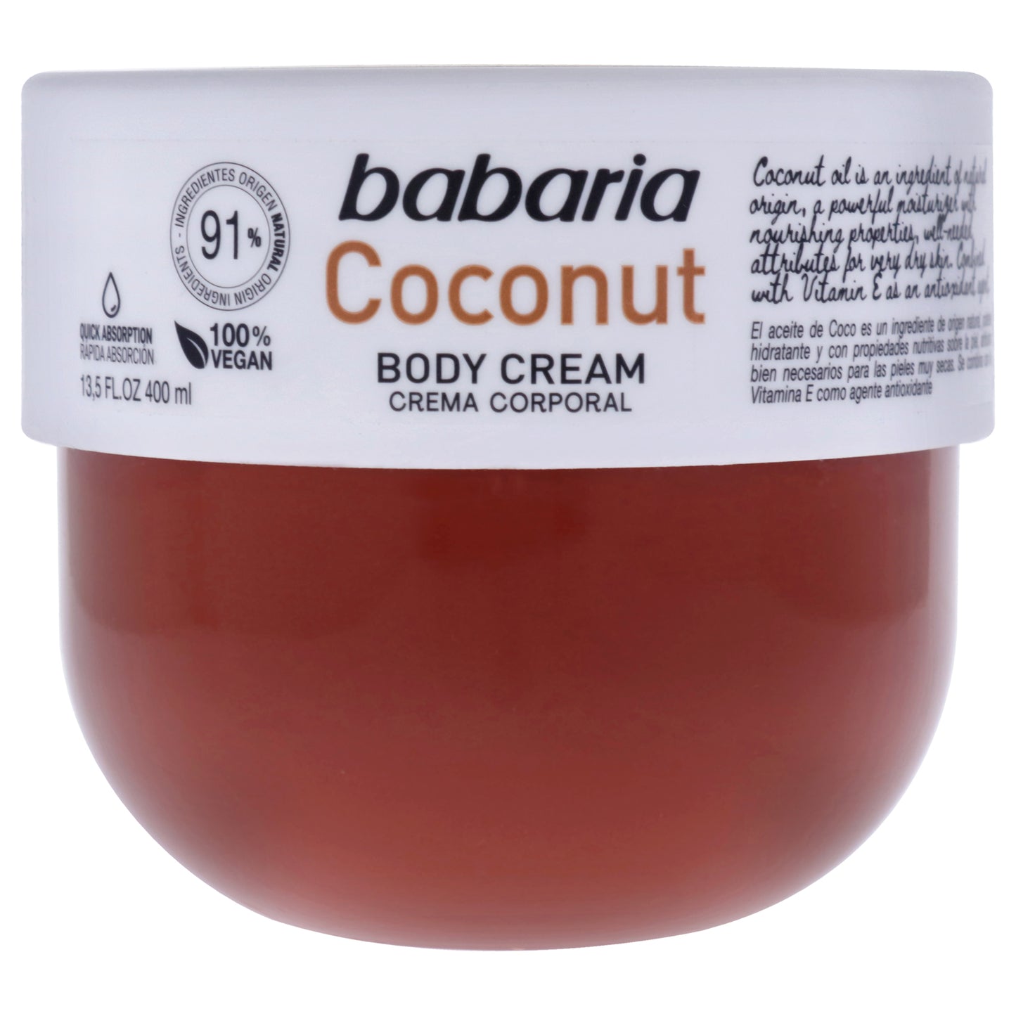 Coconut Body Cream by Babaria for Unisex - 13.5 oz Body Cream