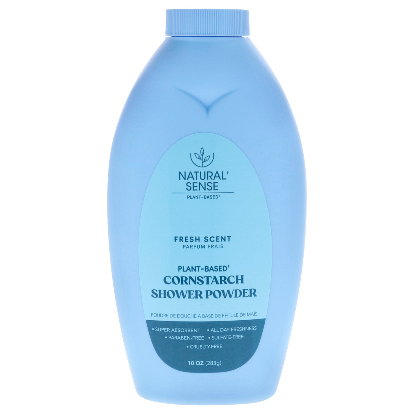 Natural Sense Plant-Based Cornstarch Shower Powder - Fresh Scent by Dr. Natural for Unisex - 10 oz Powder