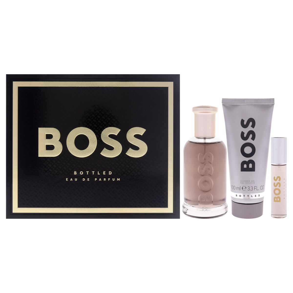 Boss Bottled No. 6 by Hugo Boss for Men - 3 Pc Gift Set 3.3oz EDP Spray, 0.3oz EDP Spray (Mini), 3.3oz Shower Gel