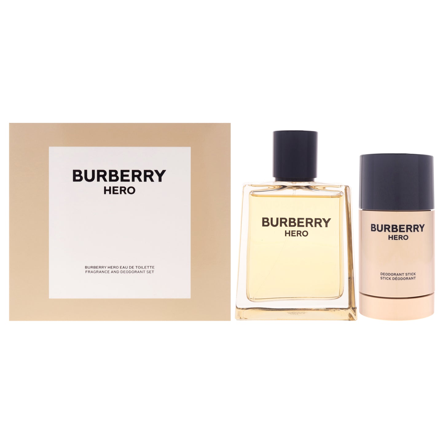 Burberry Hero by Burberry for Men - 2 Pc Gift Set 3.3oz EDT Spray, 2.4oz Deodorant Stick