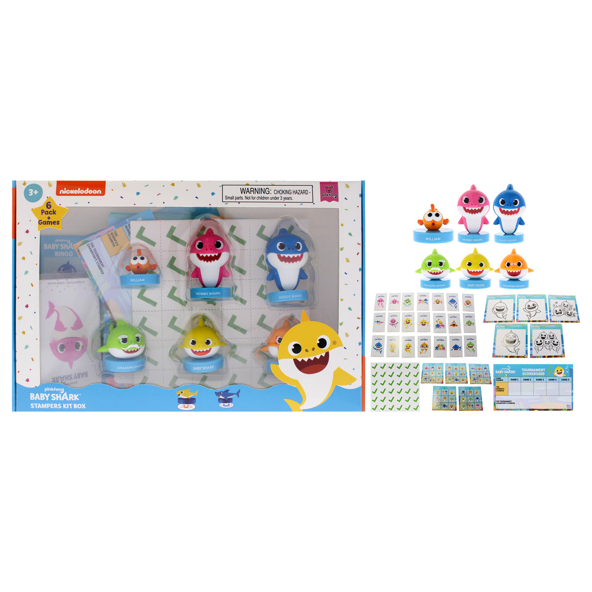 PinkFong Baby Shark Stampers Kit Box by PMI for Kids - 10 Pc Stampers