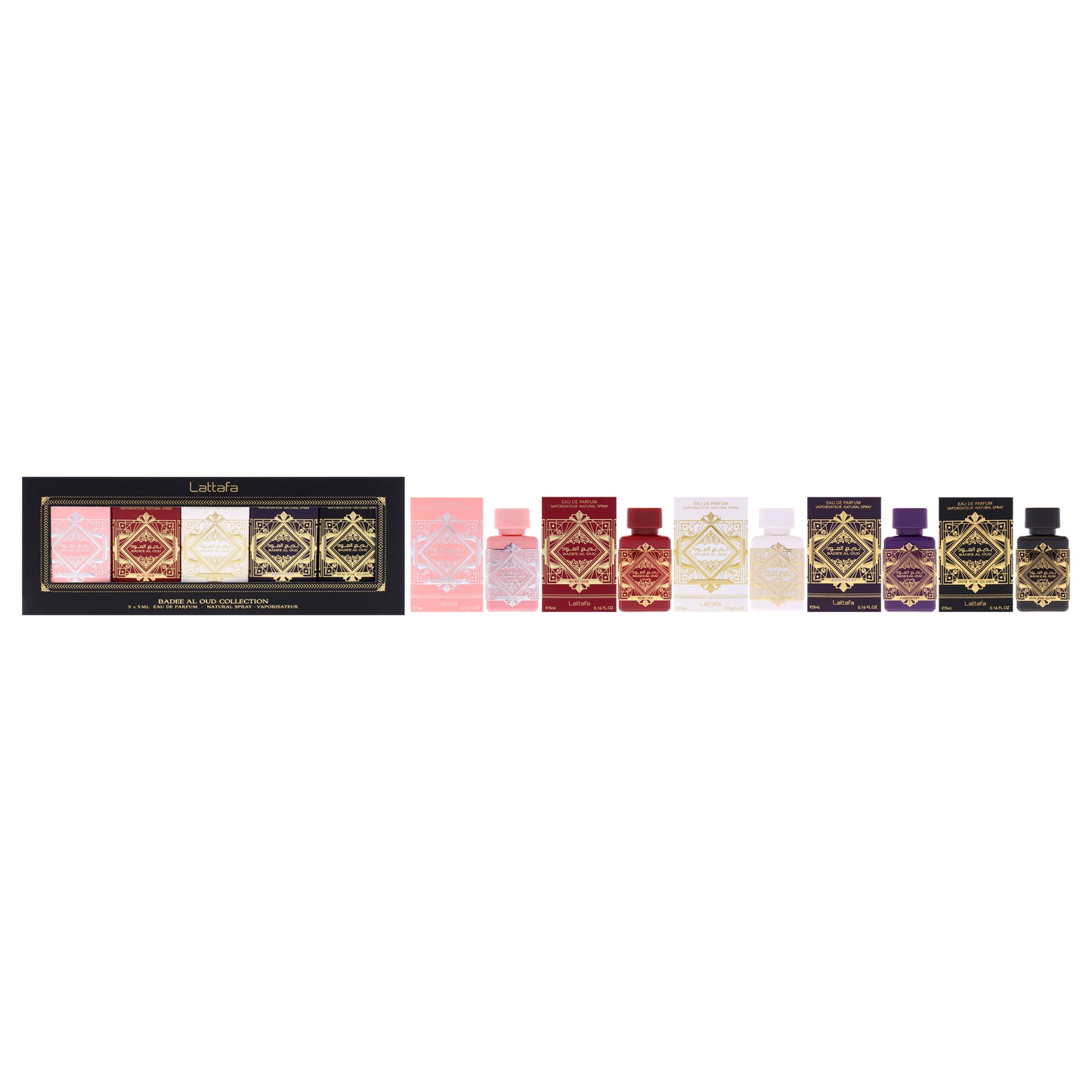 Badee Al Oud Collection 5 Pc Mini Gift Set 0.16oz Noble Blush EDP Splash