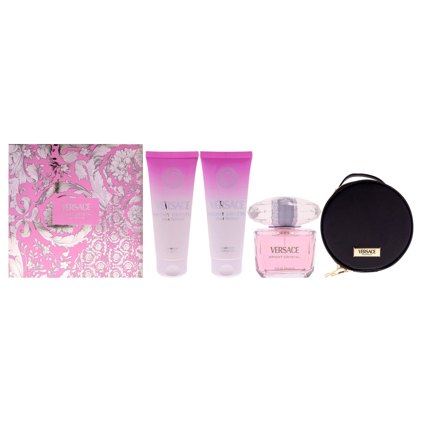 Versace Bright Crystal 4 Pc Gift Set 3oz EDT Spray