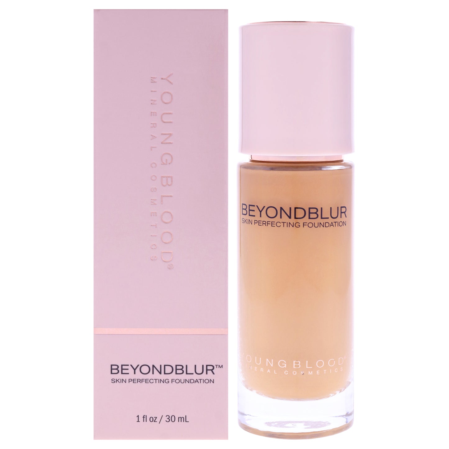 BeyondBlur Skin Perfecting Foundation - MW4 Medium Warm with Golden Olive Undertones by Youngblood for Women - 1 oz Foundation