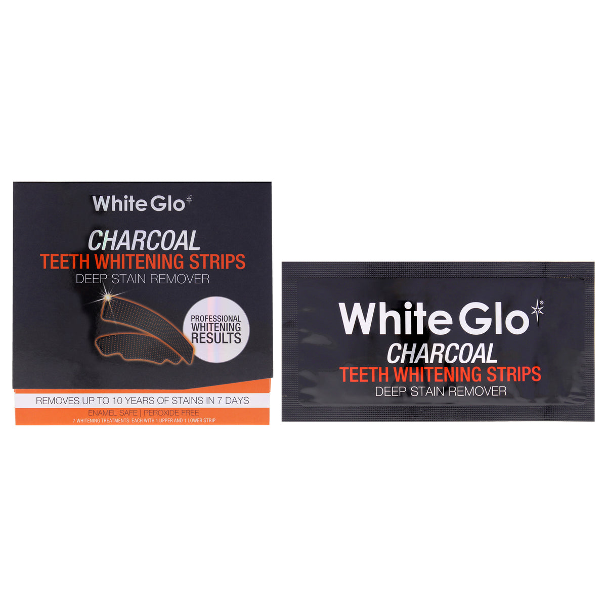 Activated Charcoal Deep Stain Remover Whitening Strips - 7 Day Treatment by White Glo for Unisex - 14 Pc Strips