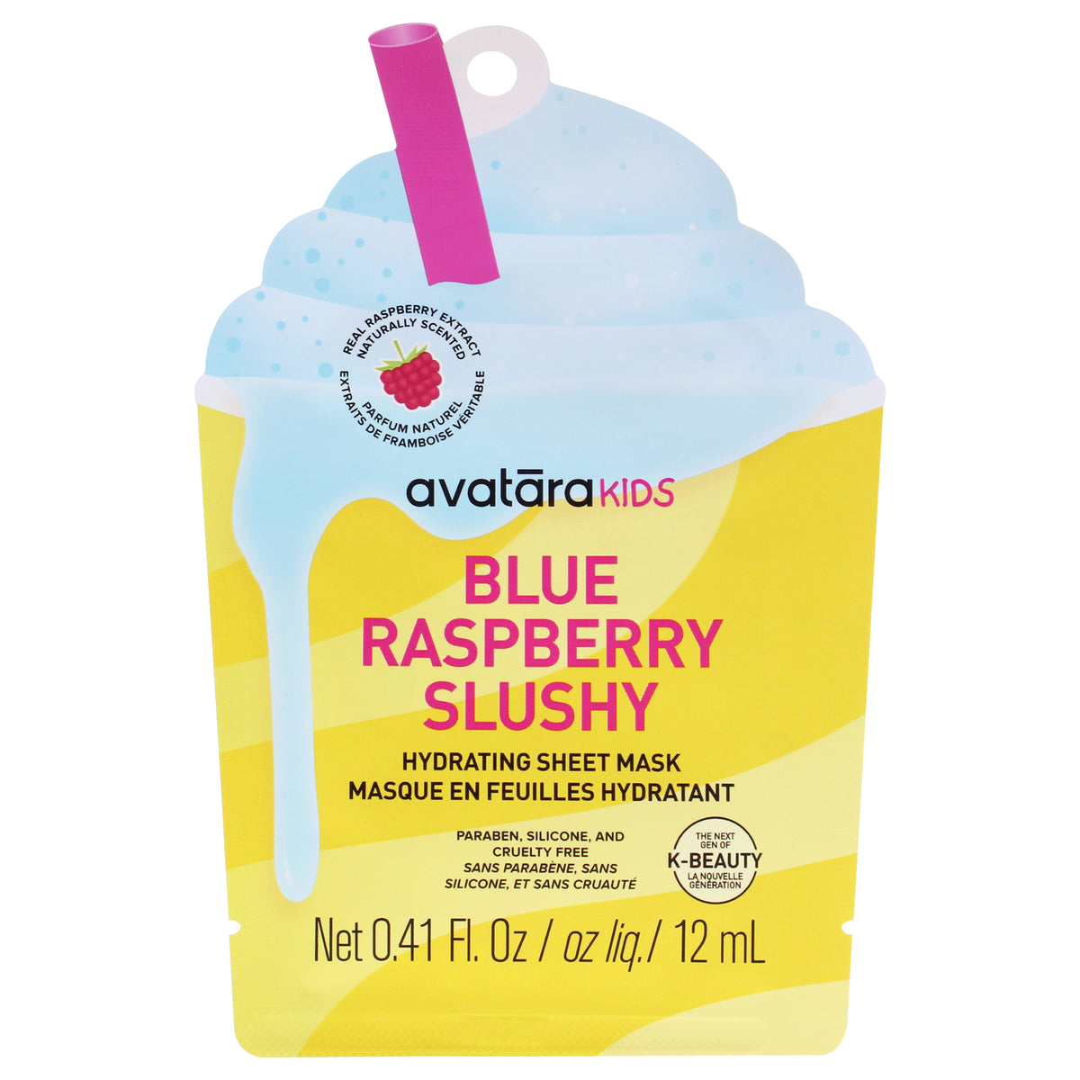 Blue Raspberry Slushy Hydrating Mask by Avatara for Kids - 1 Pc Mask