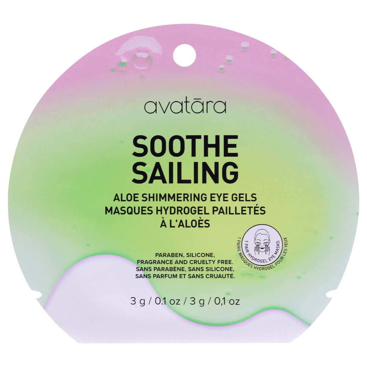Soothe Sailing Aloe Shimmering Eye Gels by Avatara for Women - 1 Pair Mask