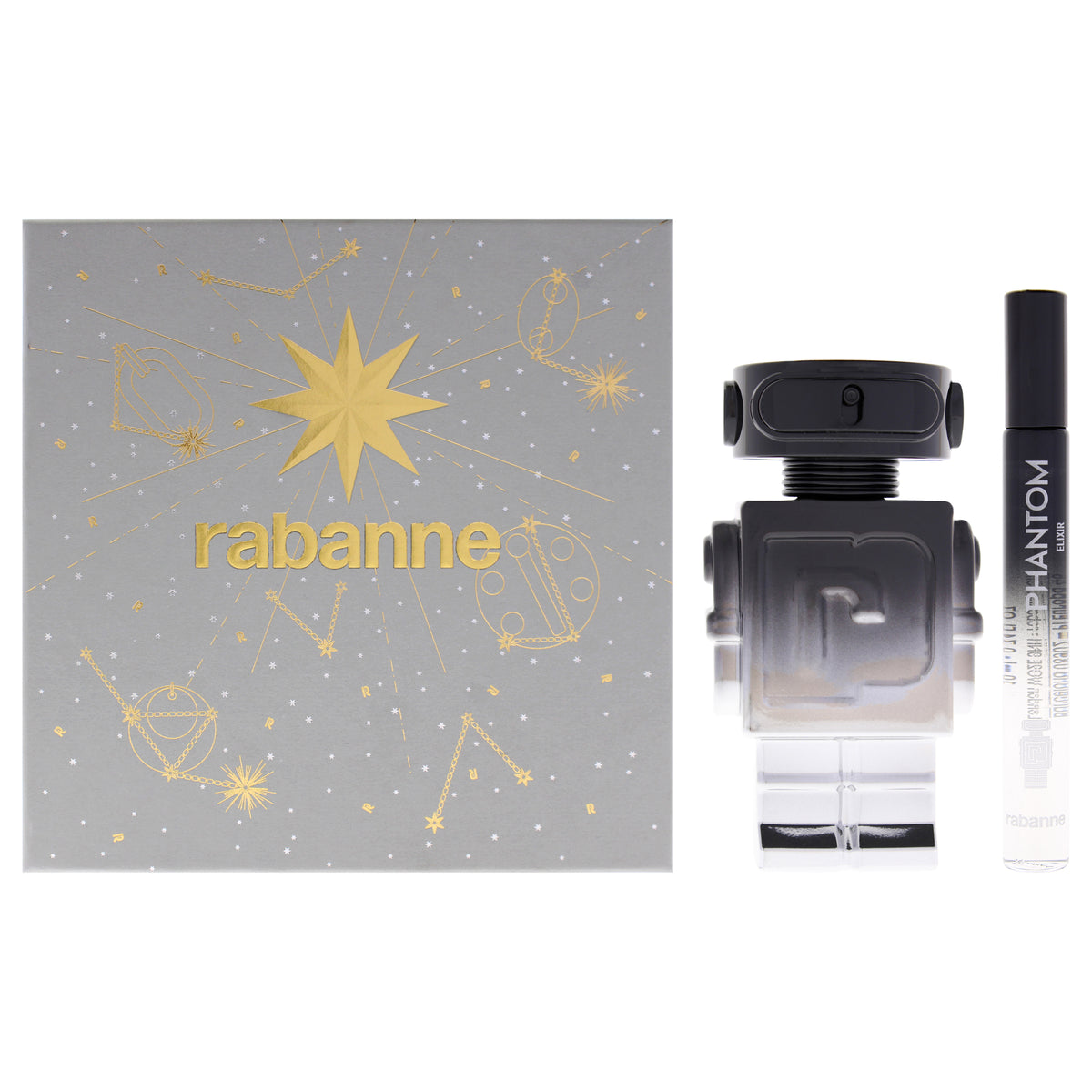 Phantom Elixir Intense by Paco Rabanne for Men - 2 Pc Gift Set 1.7oz Parfum Spray, 0.33oz Parfum Spray