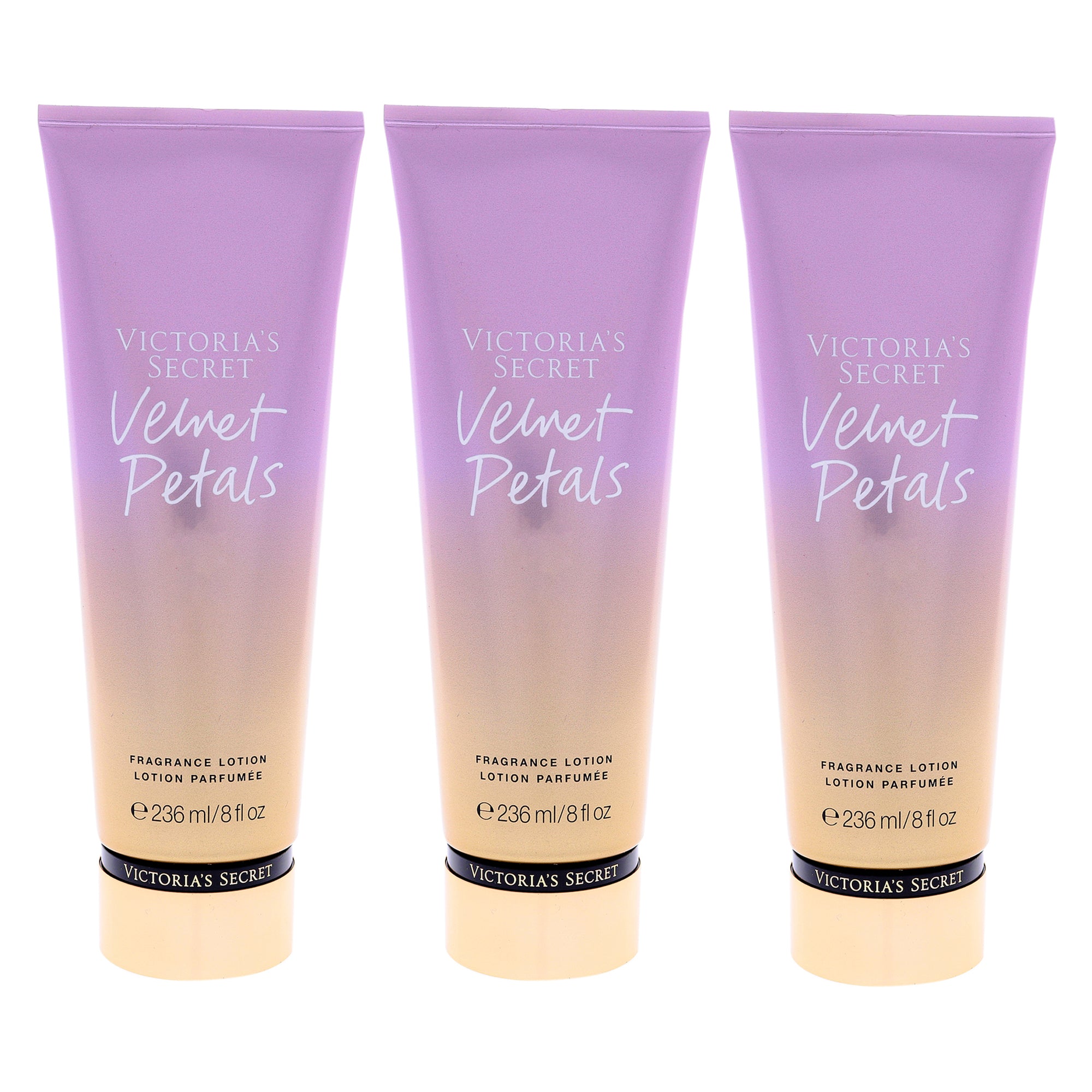 Velvet Petals Fragrance Lotion by Victorias Secret for Women - 8 oz Body Lotion - Pack of 3