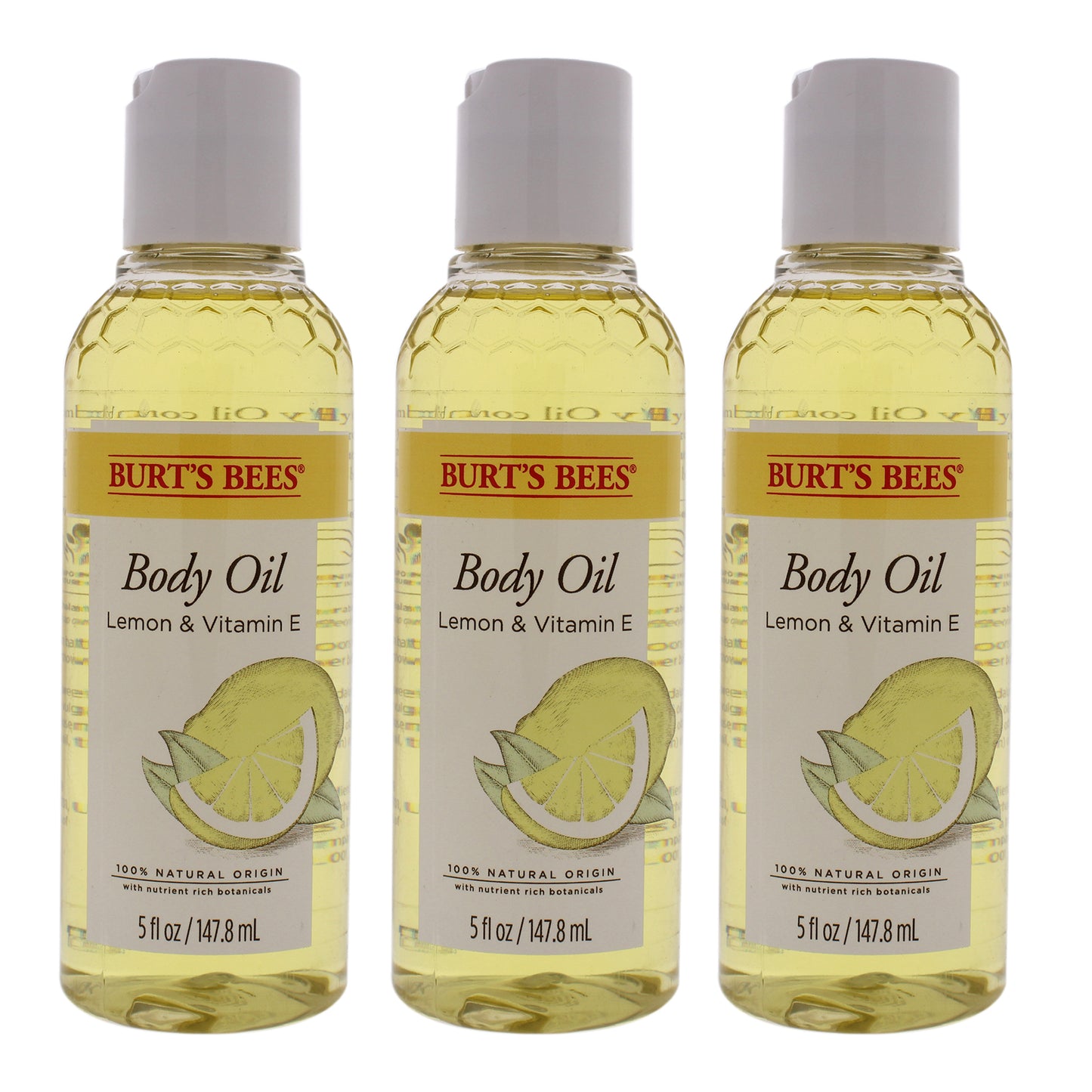 Body Oil - Lemon and Vitamin E - Pack of 3 5 oz Oil