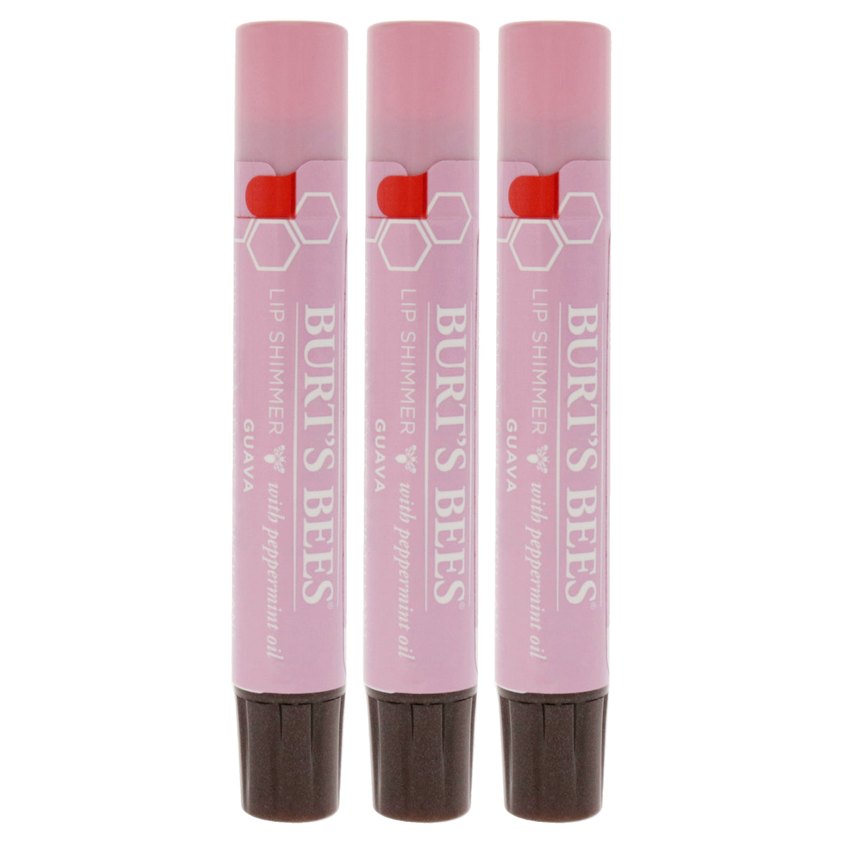 Burts Bees Lip Shimmer - Guava by Burts Bees for Women - 0.09 oz Lip Shimmer - Pack of 3