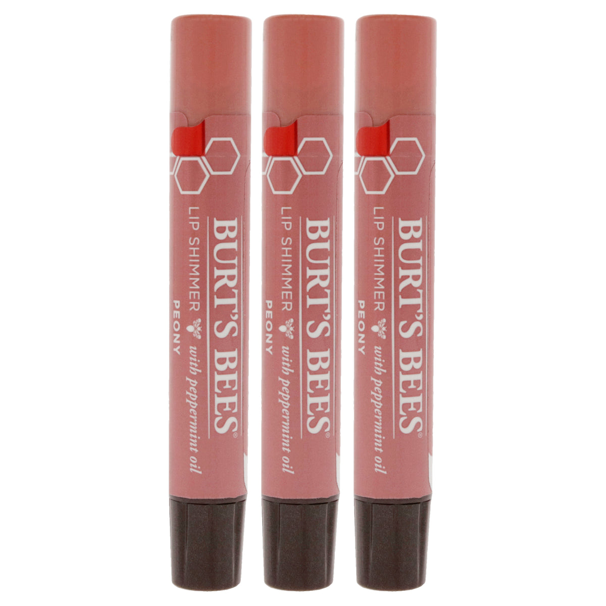 Burts Bees Lip Shimmer - Peony by Burts Bees for Women - 0.09 oz Lip Shimmer - Pack of 3